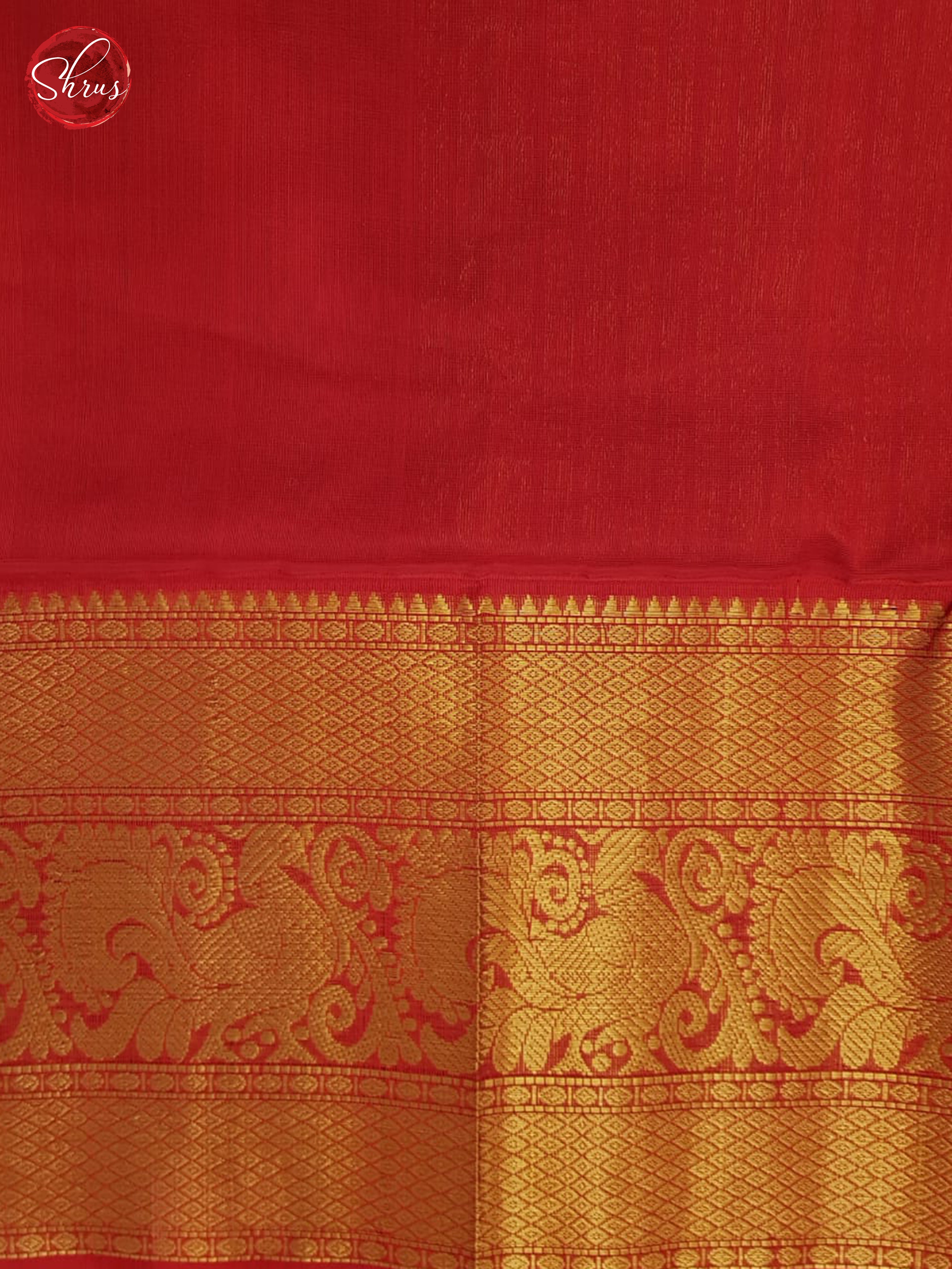 Beige And Red-Silk Cotton Saree - Shop on ShrusEternity.com