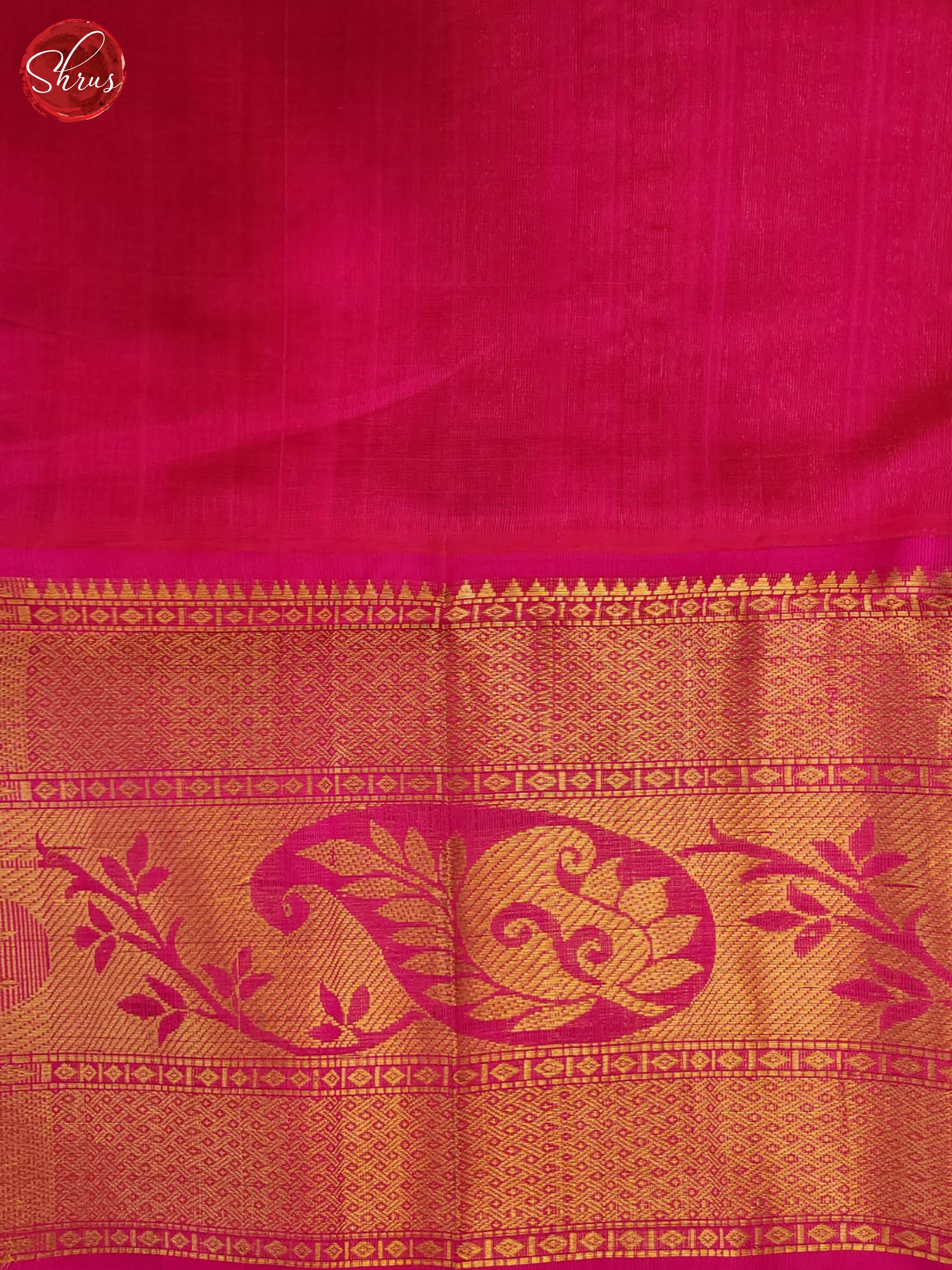 cream and pink-Silk Cotton saree - Shop on ShrusEternity.com