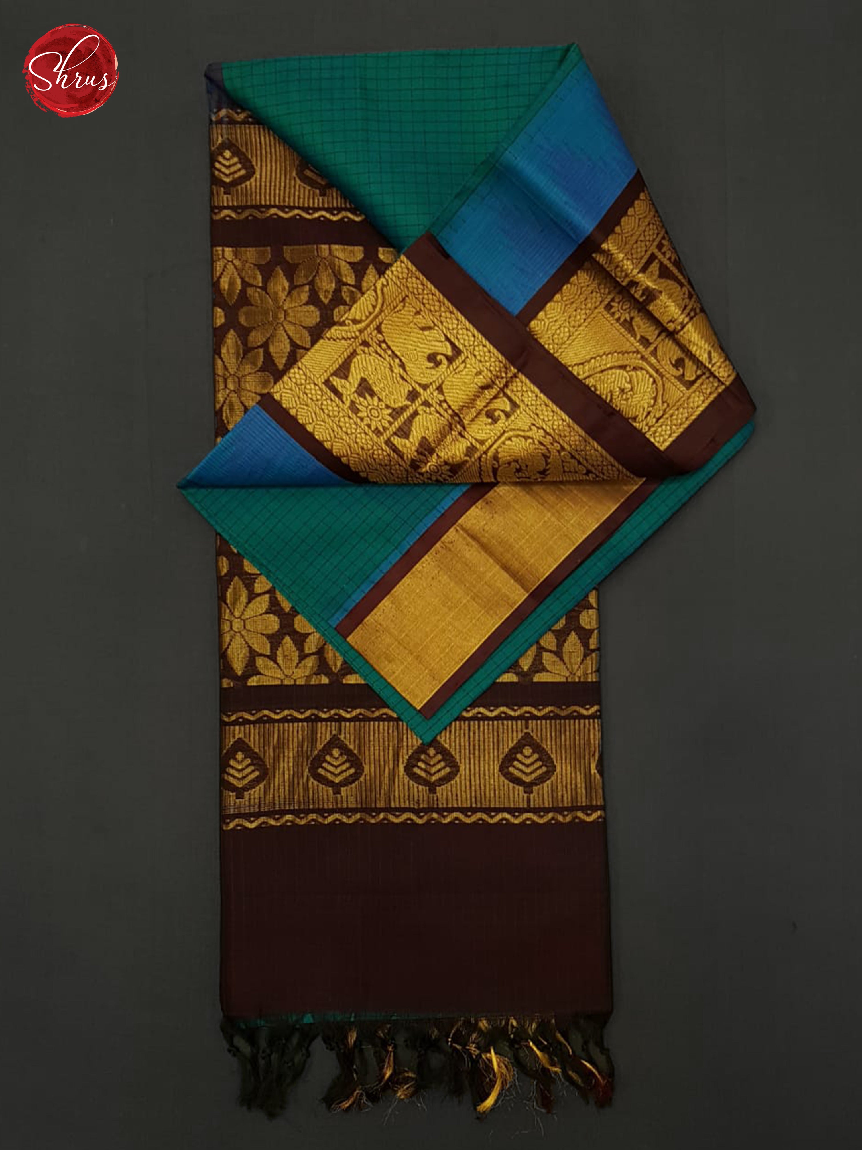 Green And Brown-Silk Cotton saree - Shop on ShrusEternity.com