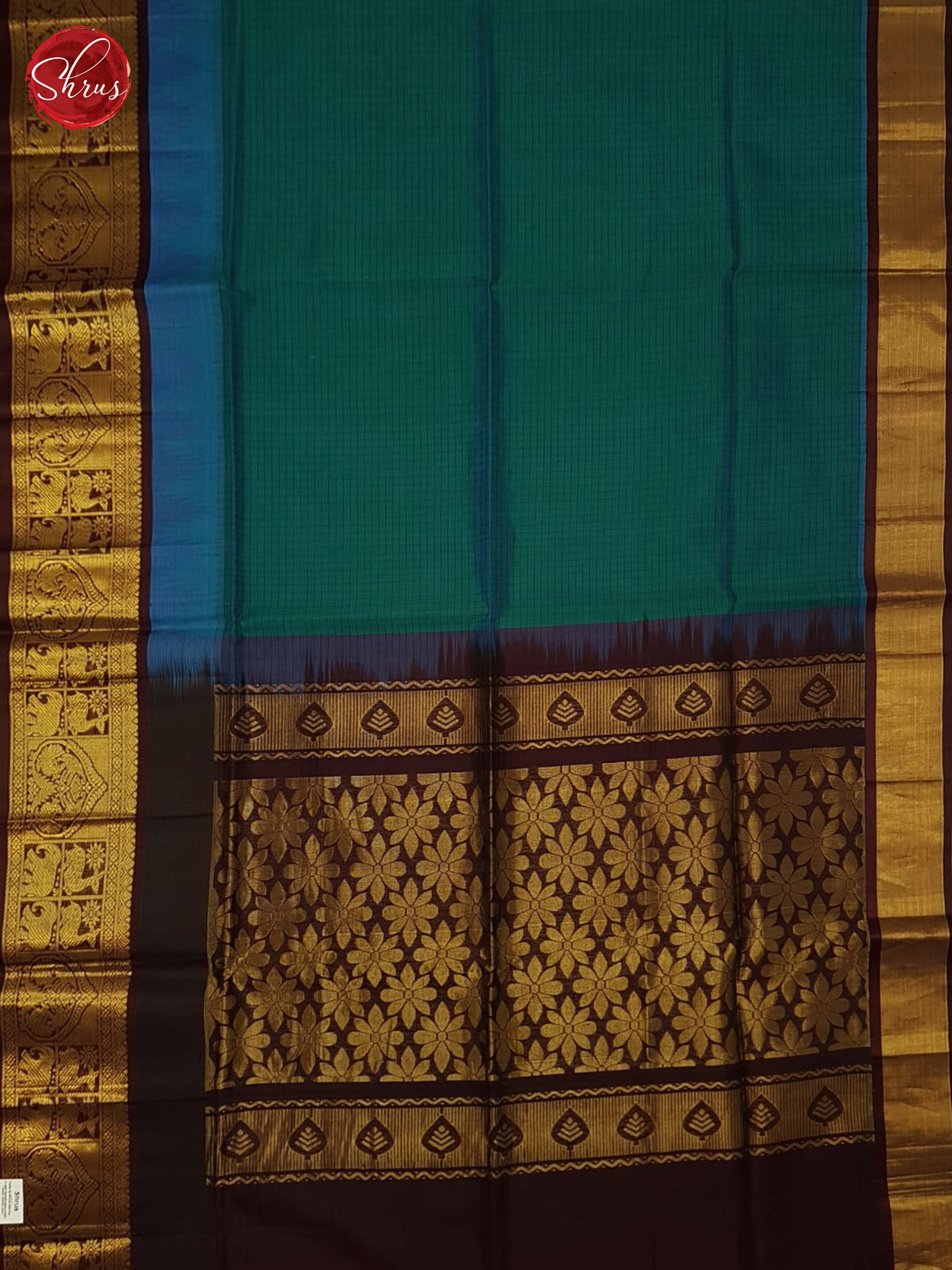 Green And Brown-Silk Cotton saree - Shop on ShrusEternity.com