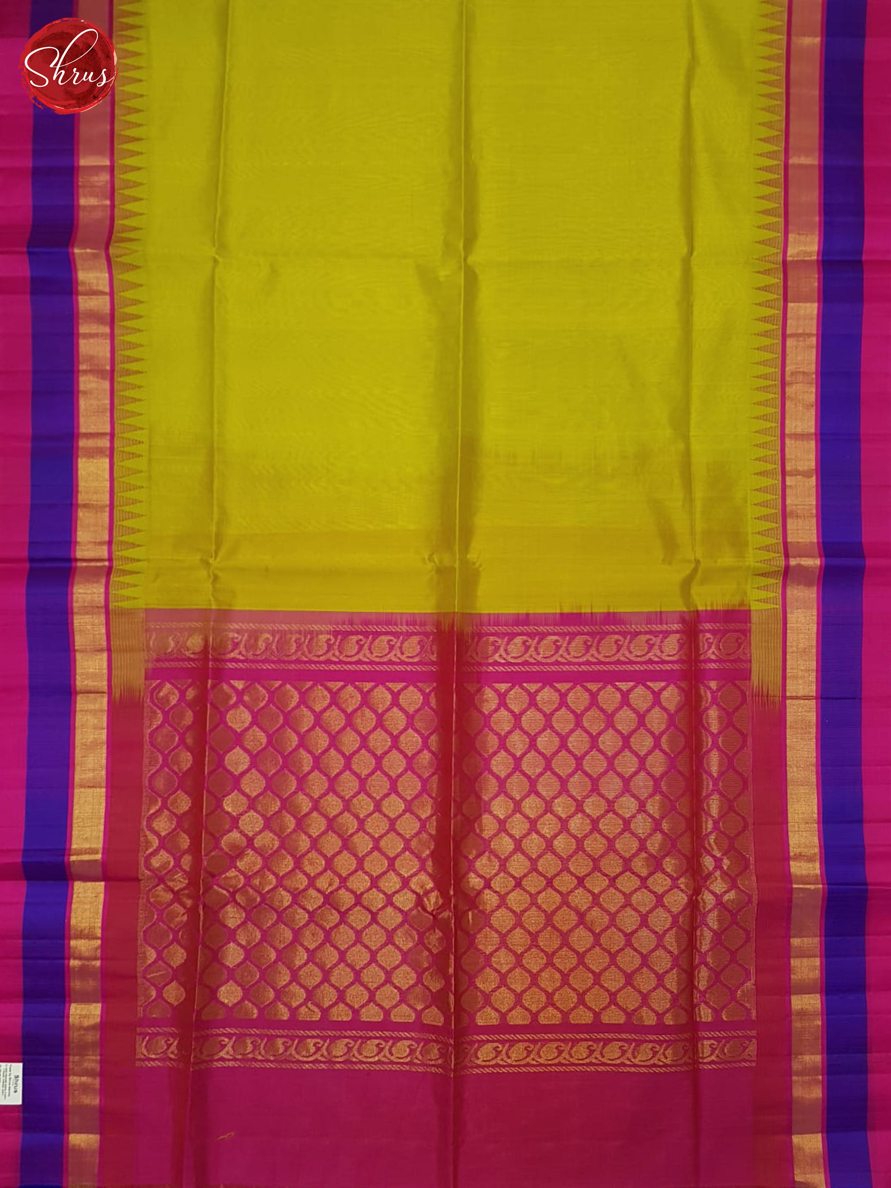 Green & Pink - Silk Cotton Saree - Shop on ShrusEternity.com