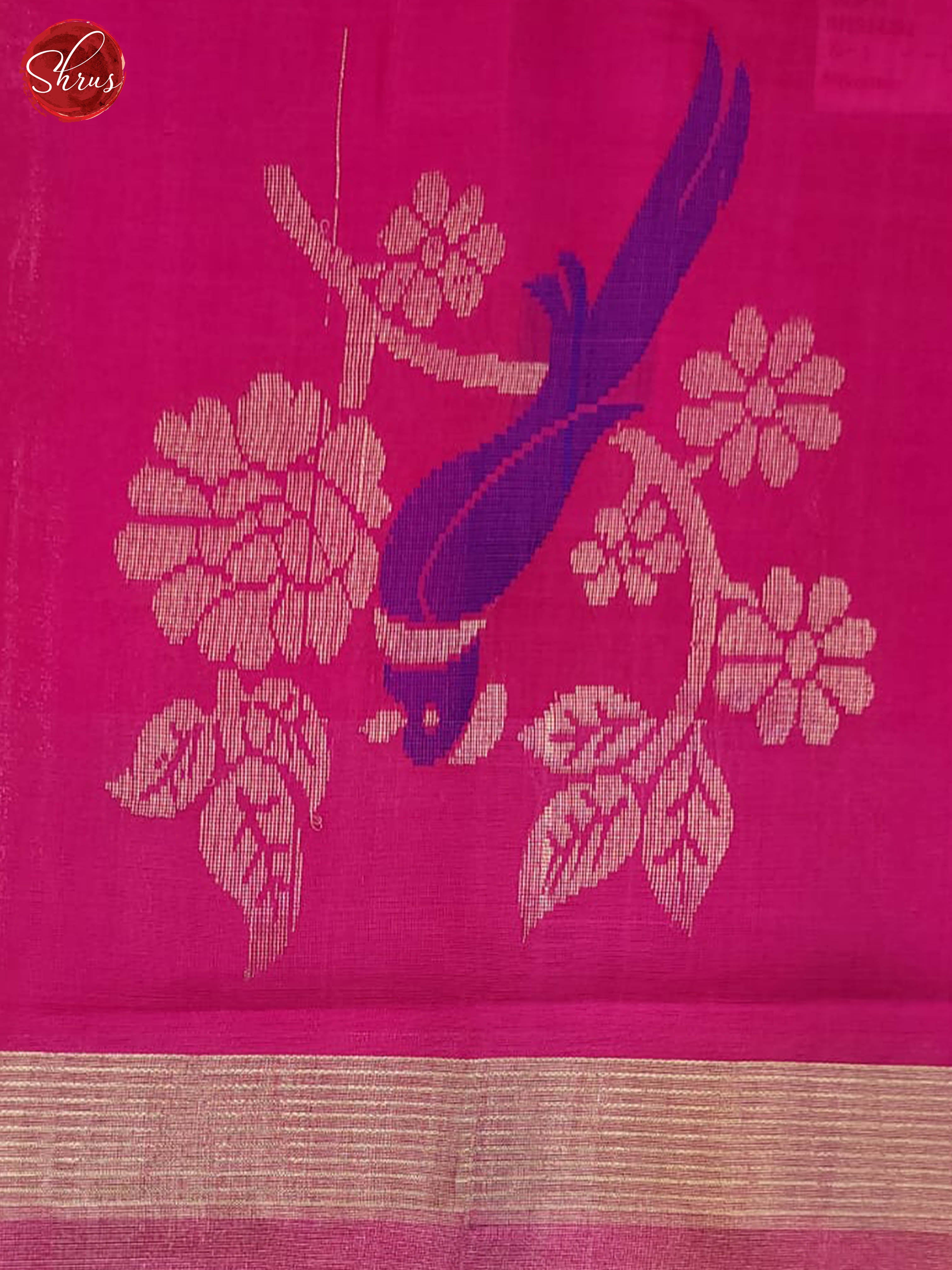 Green and pink-Silk Cotton Saree - Shop on ShrusEternity.com