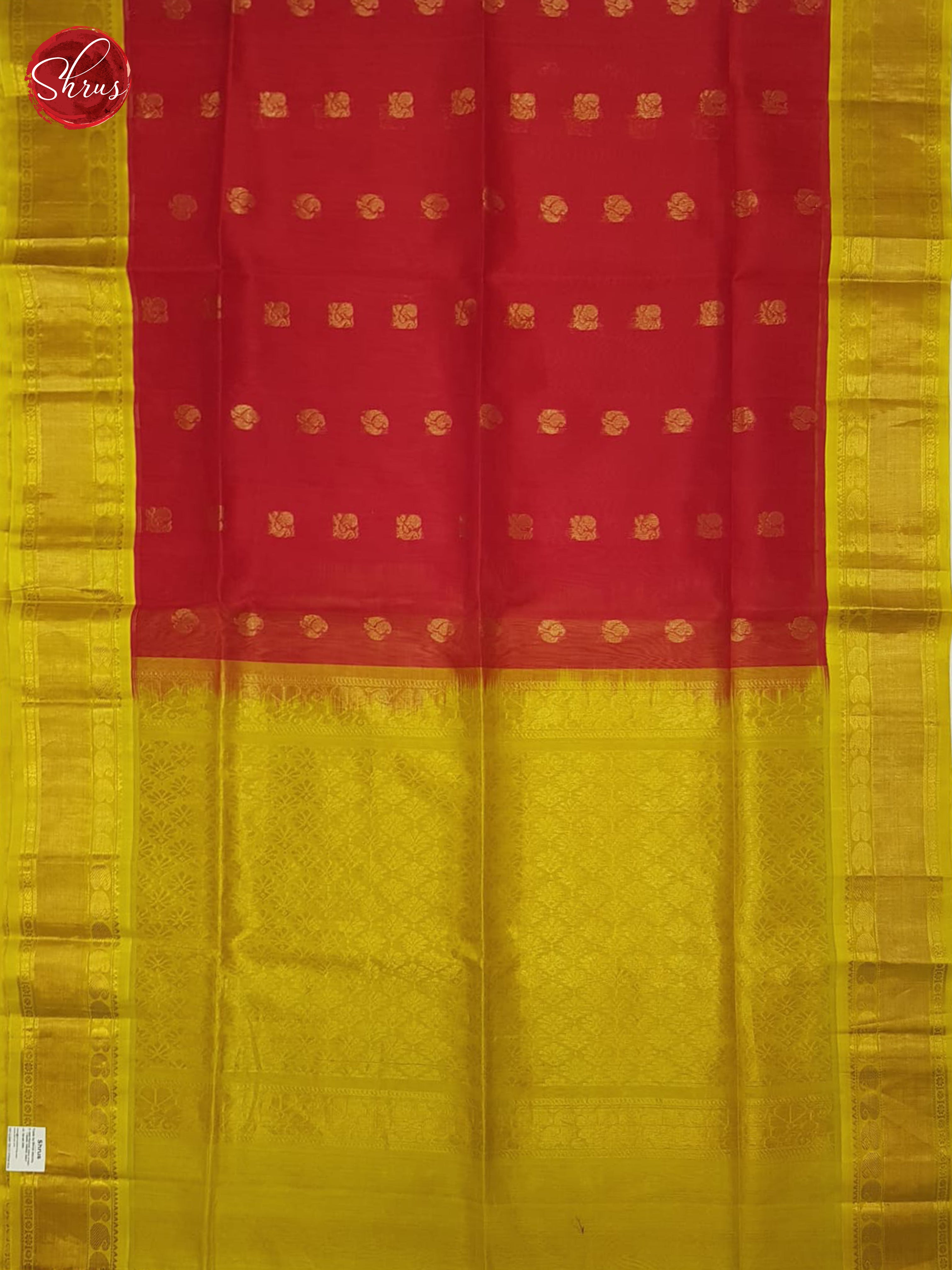 Red And Mathulir Green-Silk Cotton Saree - Shop on ShrusEternity.com