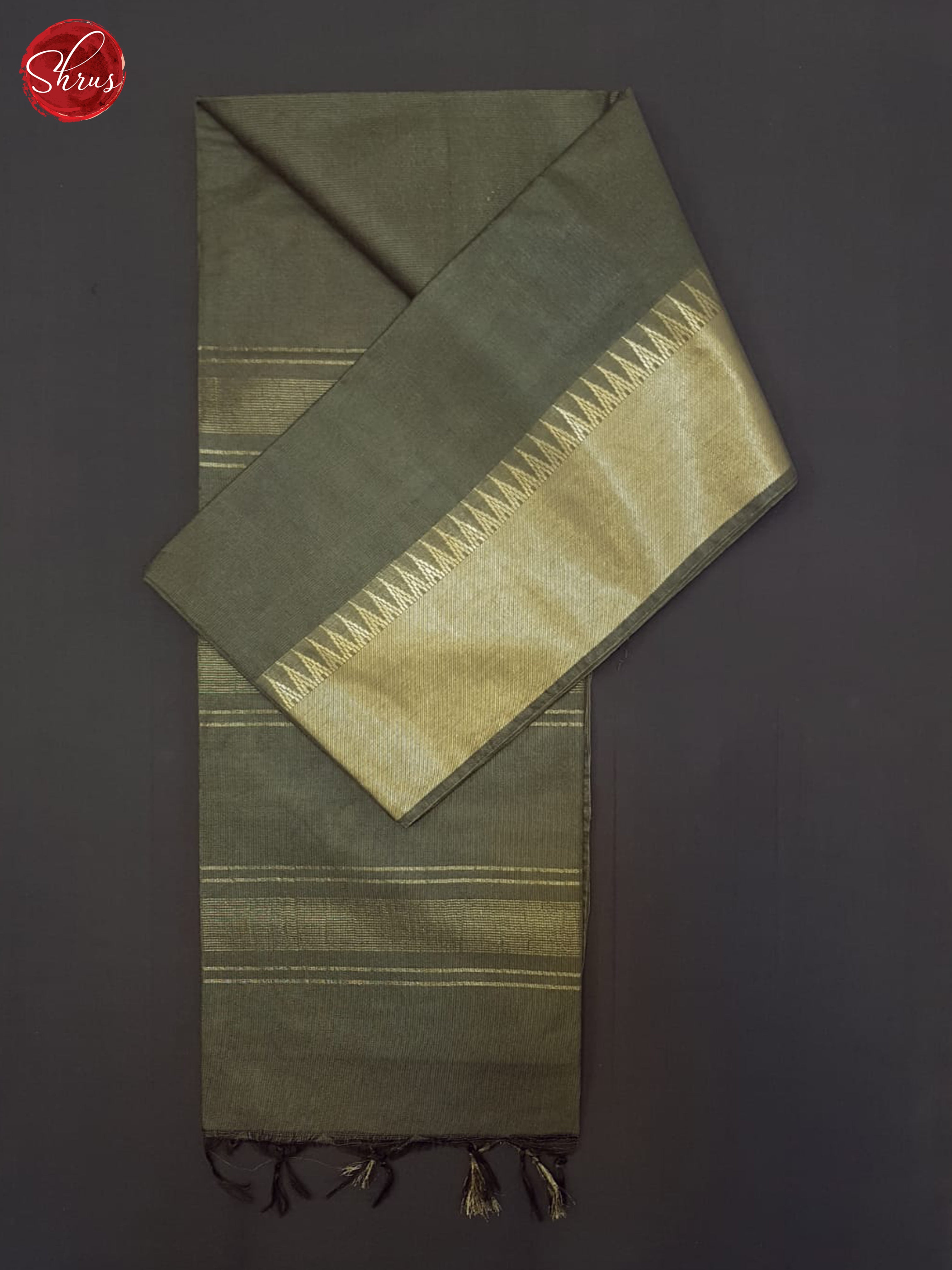 Grey(Single Tone)- Semi Tussar Saree - Shop on ShrusEternity.com