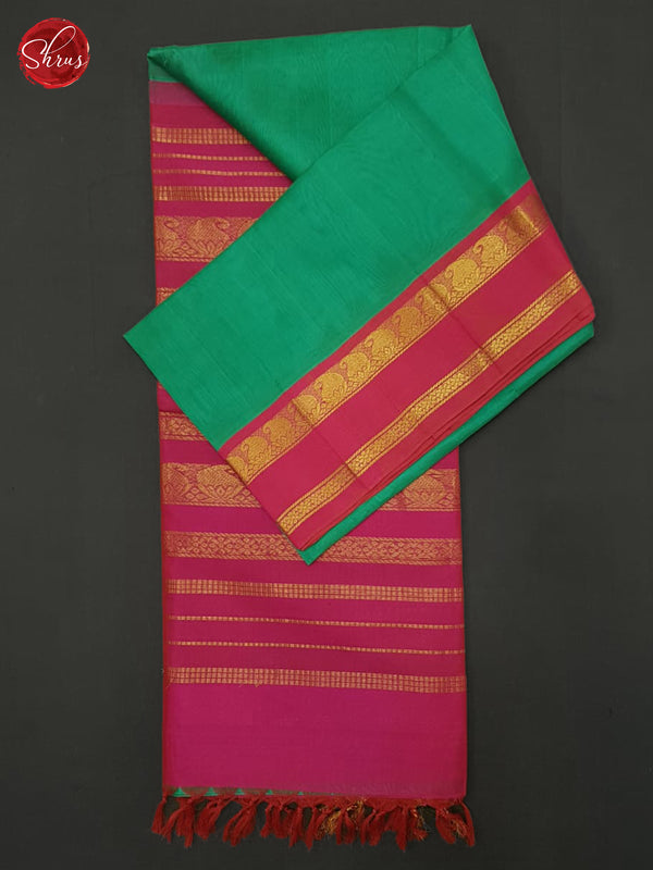 Green And Pink- Silk Cotton Saree - Shop on ShrusEternity.com