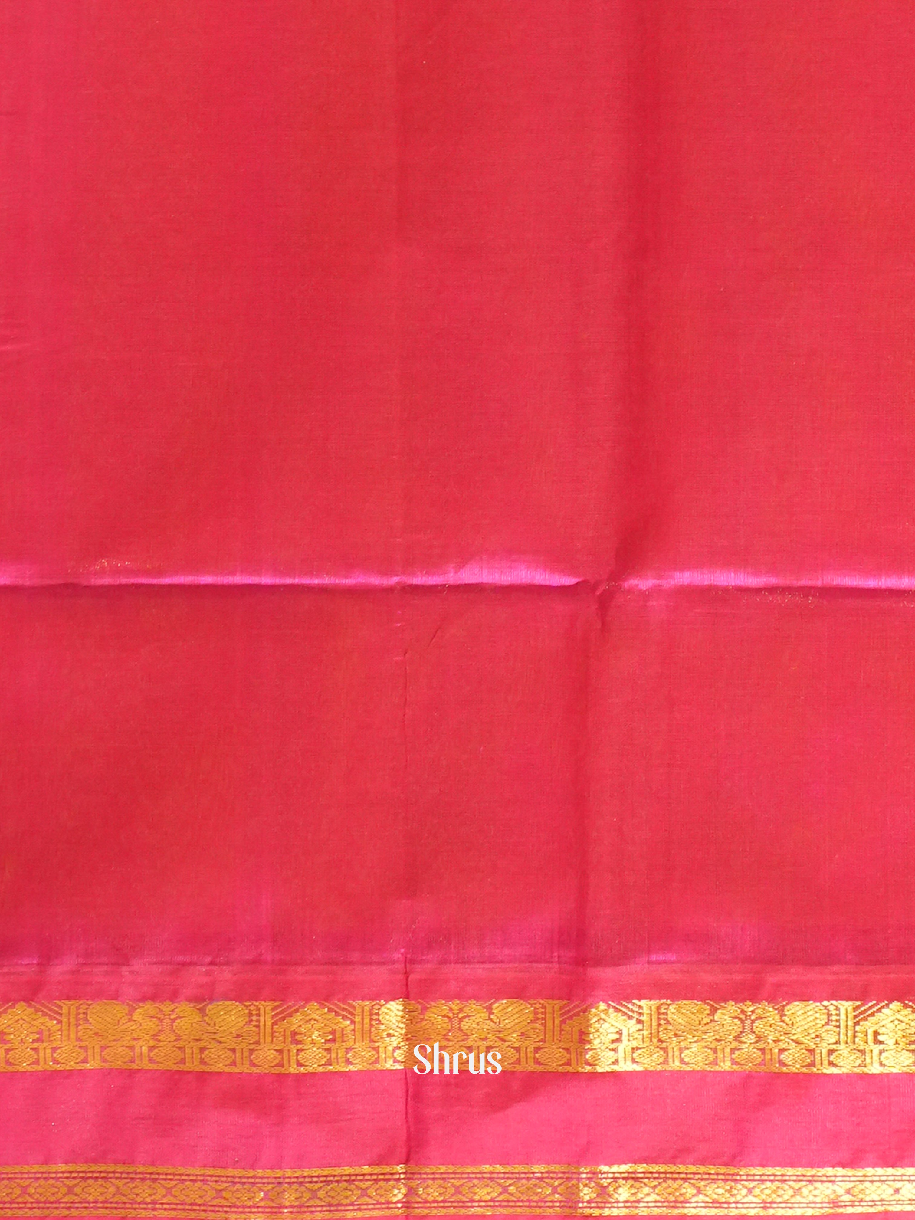 Lime Yellow & Pink - Silk Cotton Saree