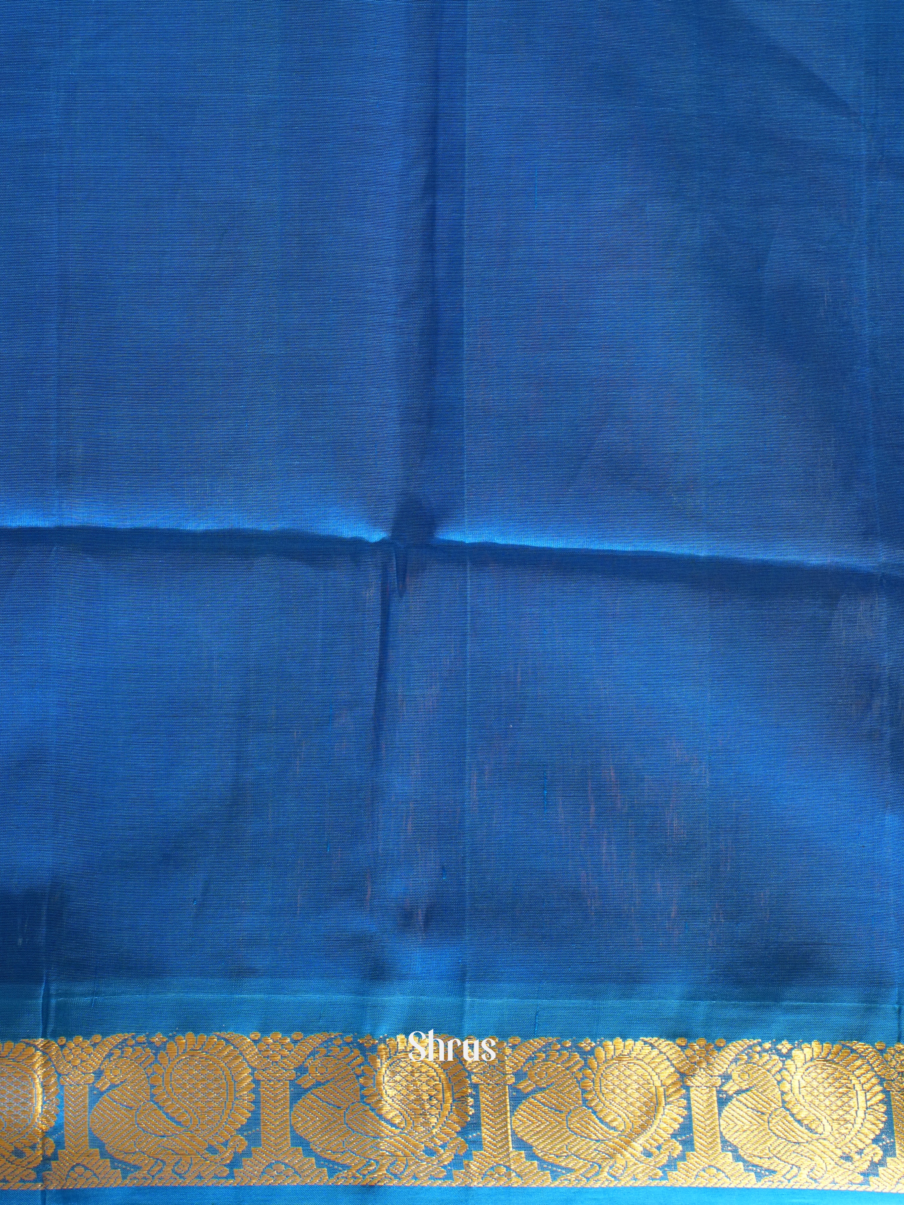 pink and Blue-Silk cotton saree