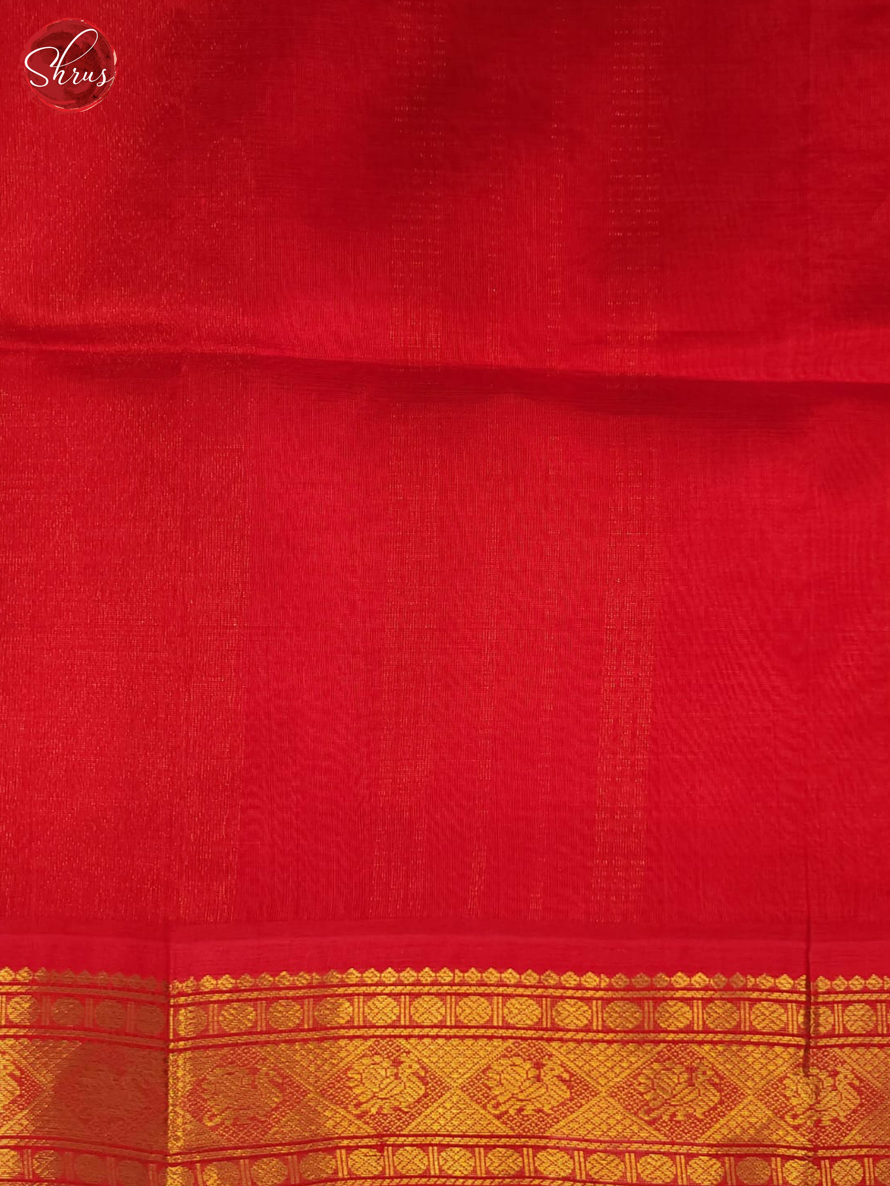 Blue and Red- Silk Cotton Saree - Shop on ShrusEternity.com