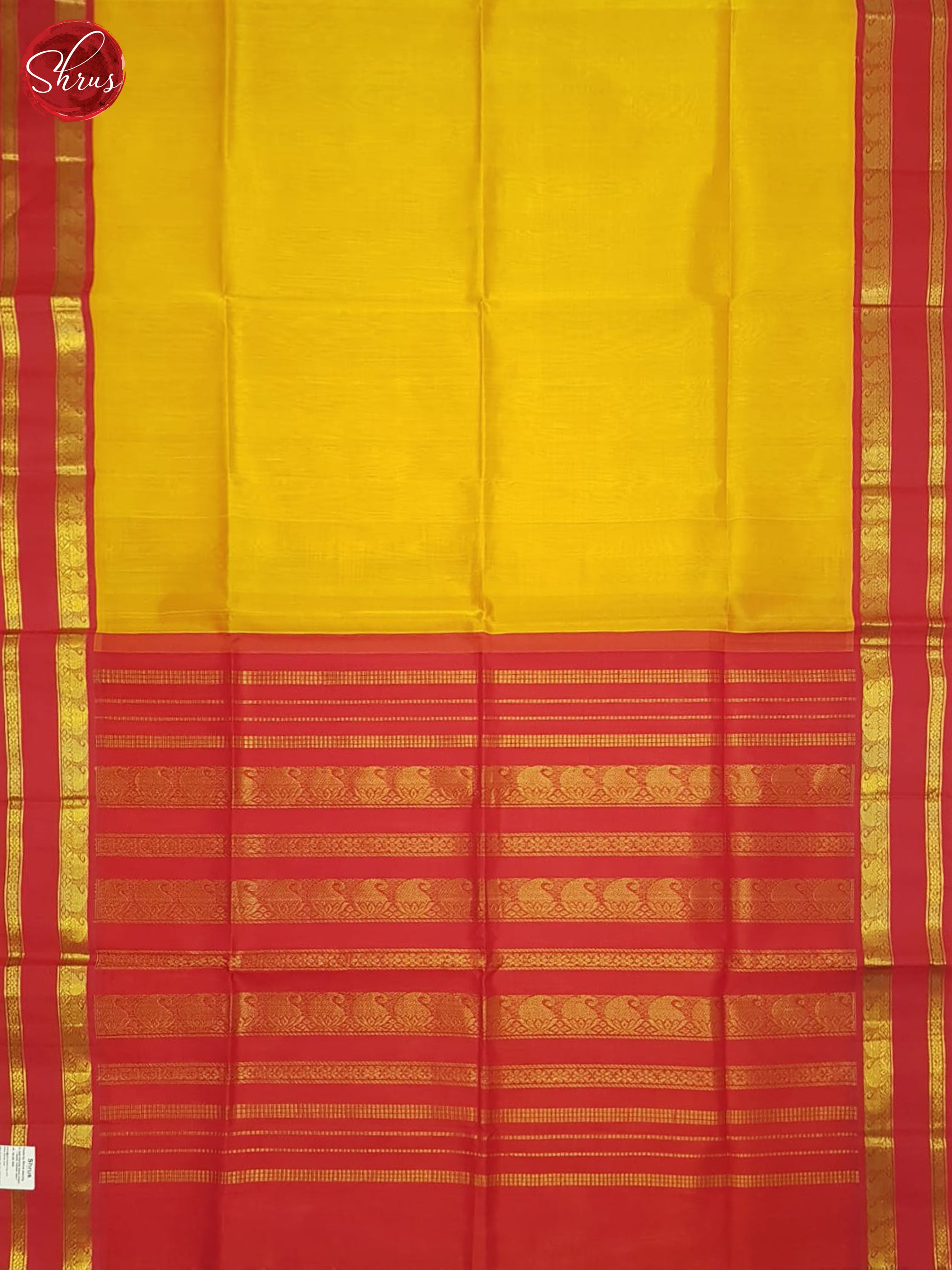 Yellow & Red - Silk Cotton Saree - Shop on ShrusEternity.com