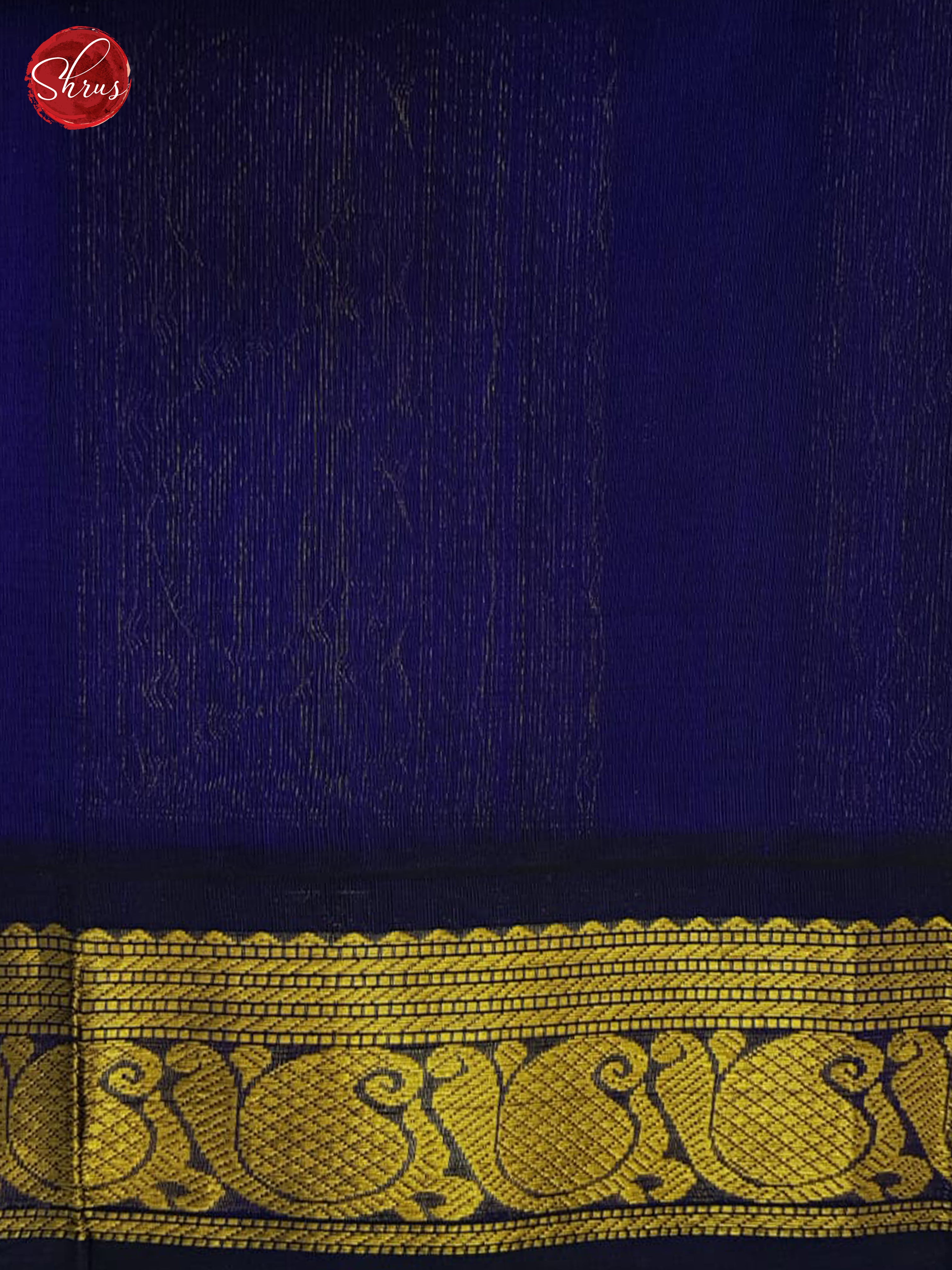 Blue & Navy Blue - Silk Cotton Saree - Shop on ShrusEternity.com