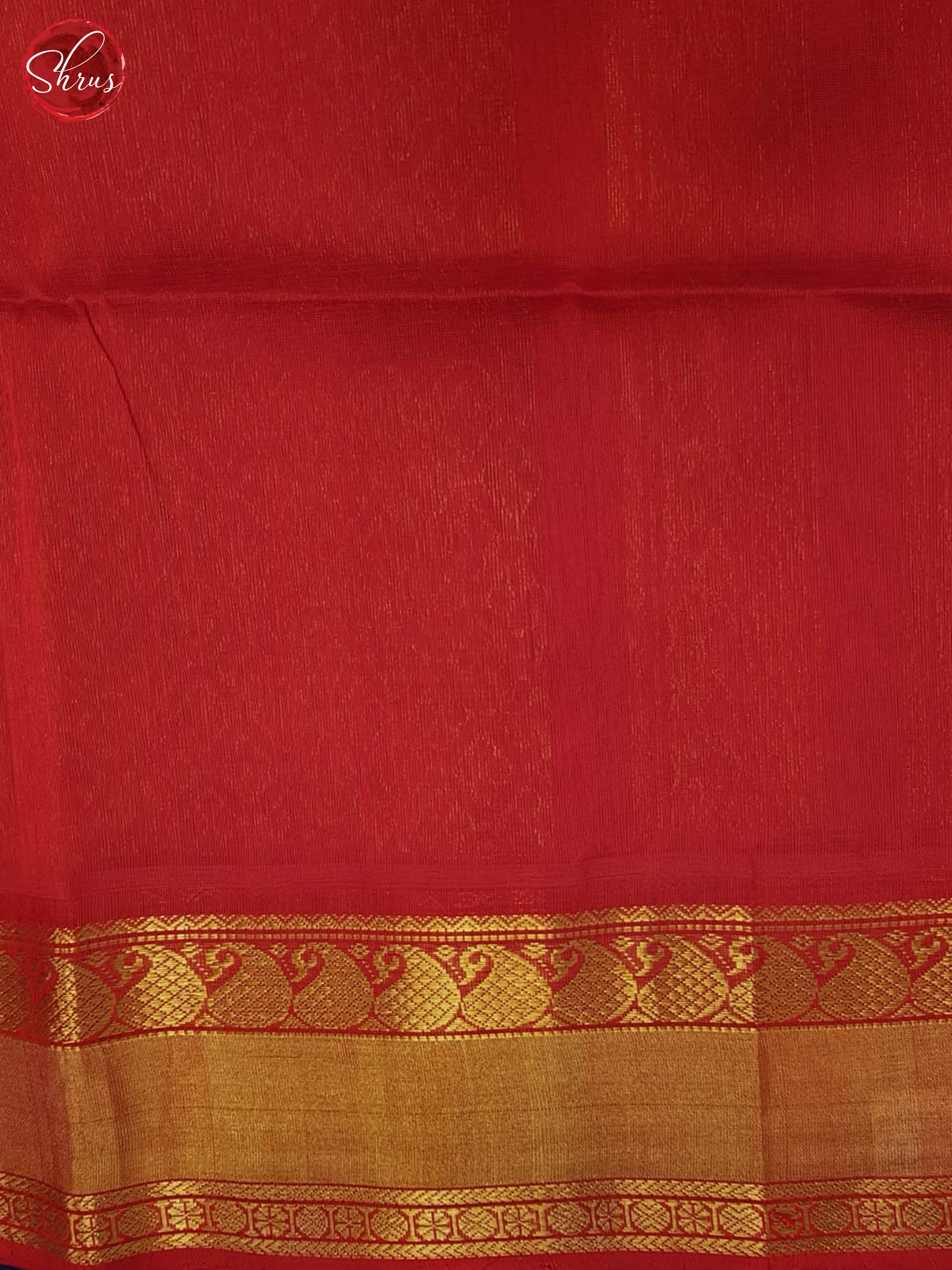 Blue And Red-Silk Cotton Saree - Shop on ShrusEternity.com