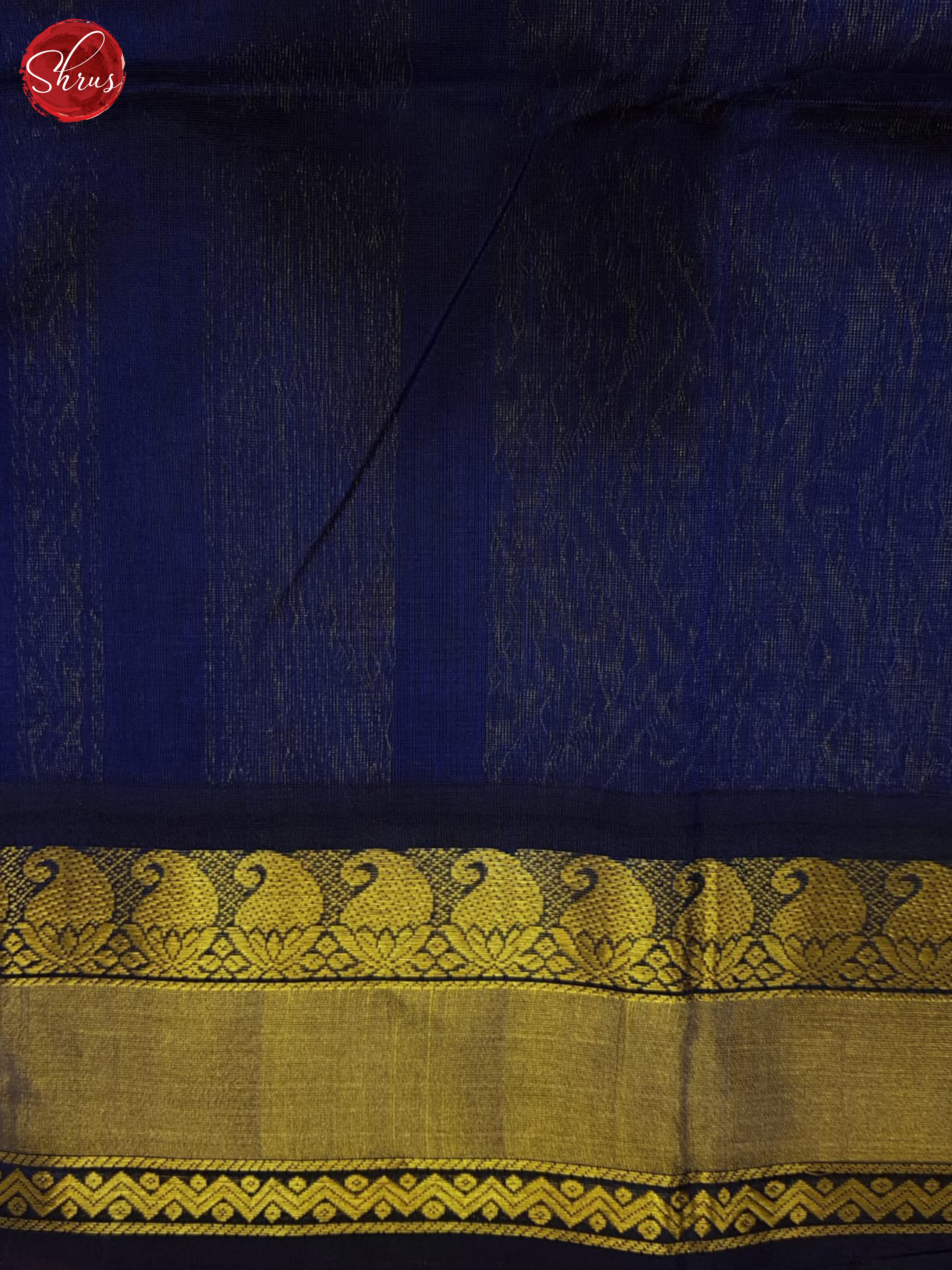 Orangish Pink & Blue  - Silk Cotton Saree - Shop on ShrusEternity.com