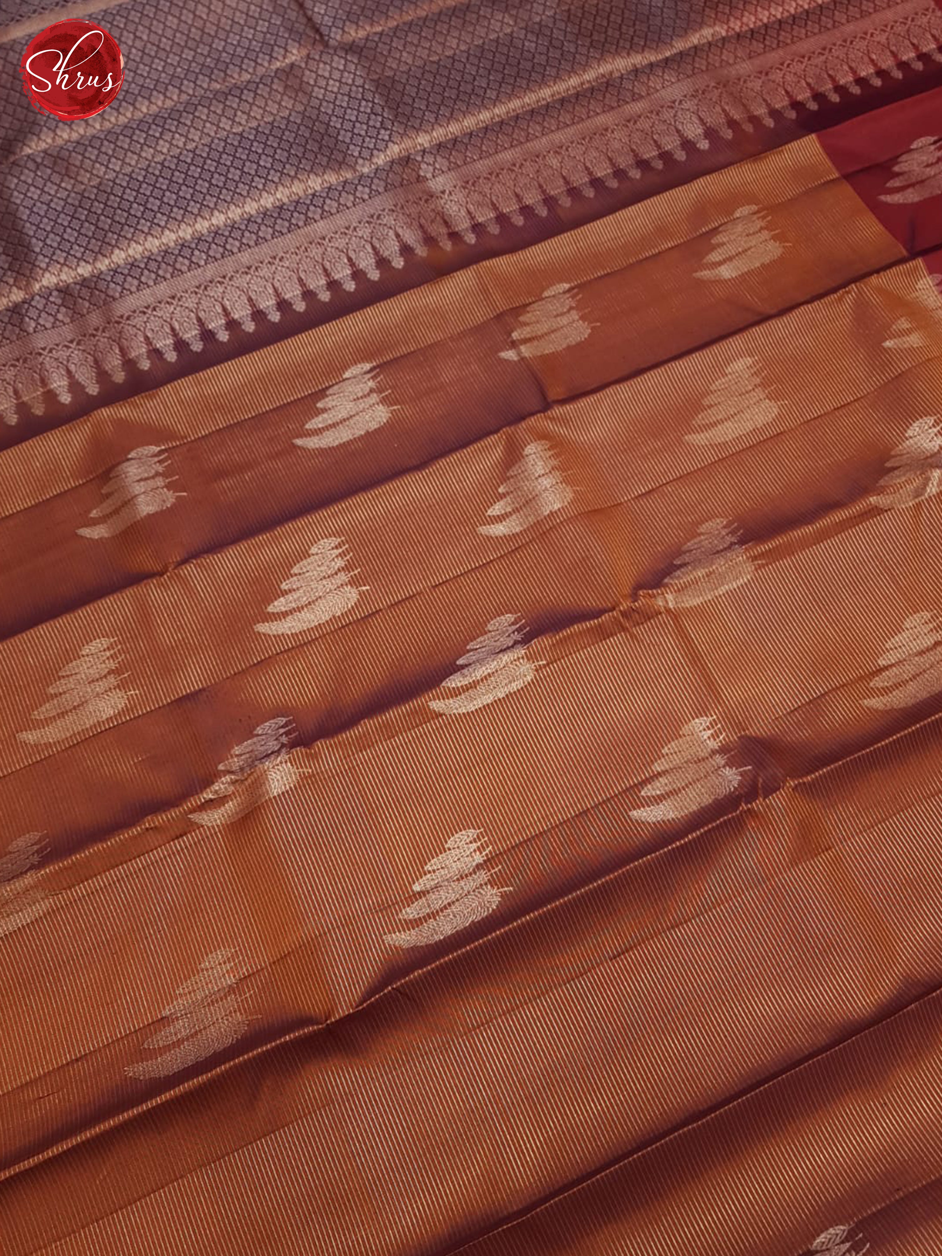 Brick & Maroon - Soft Silk Saree - Shop on ShrusEternity.com