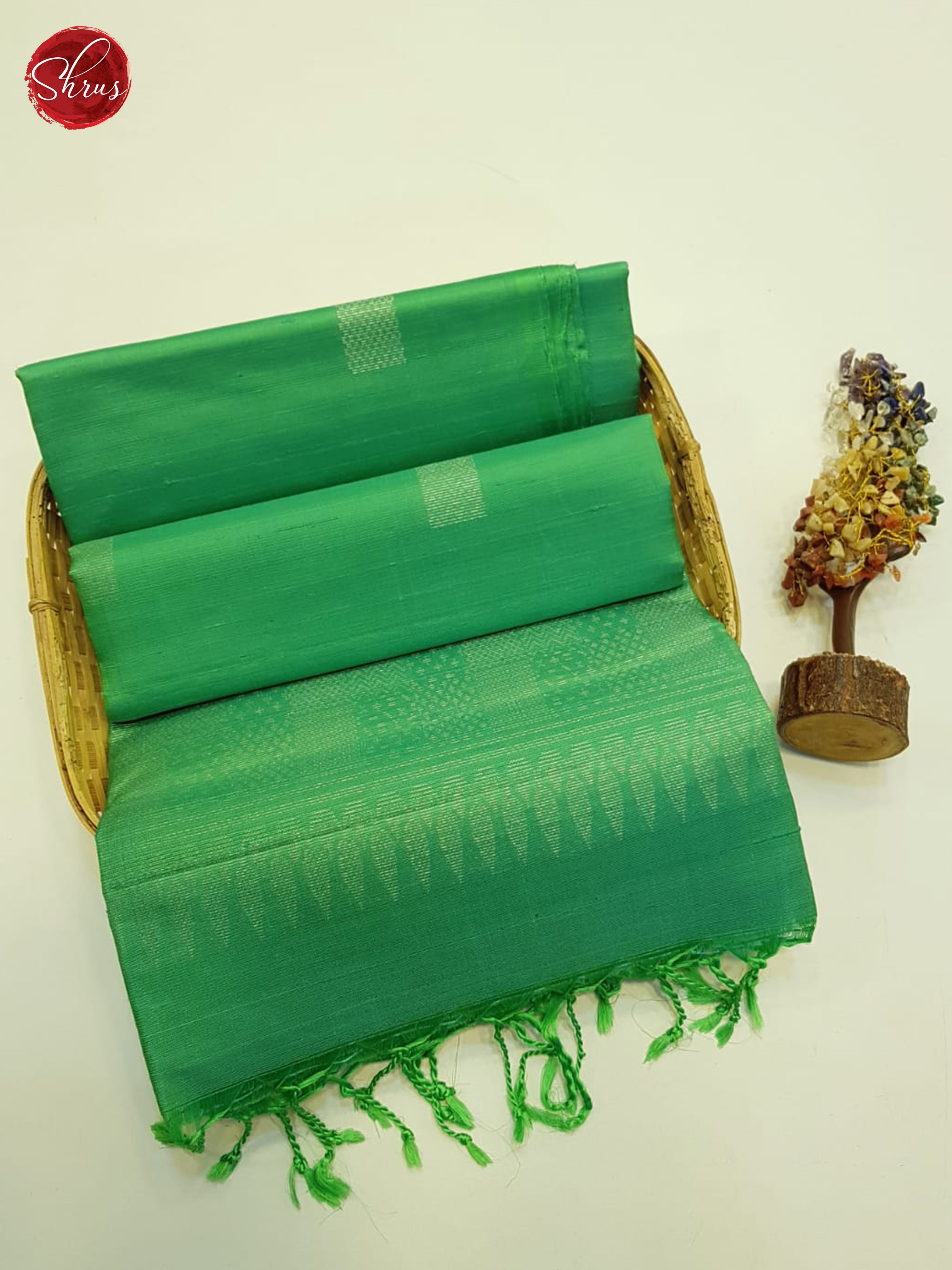 Green(Single tone)-Soft Silk saree - Shop on ShrusEternity.com