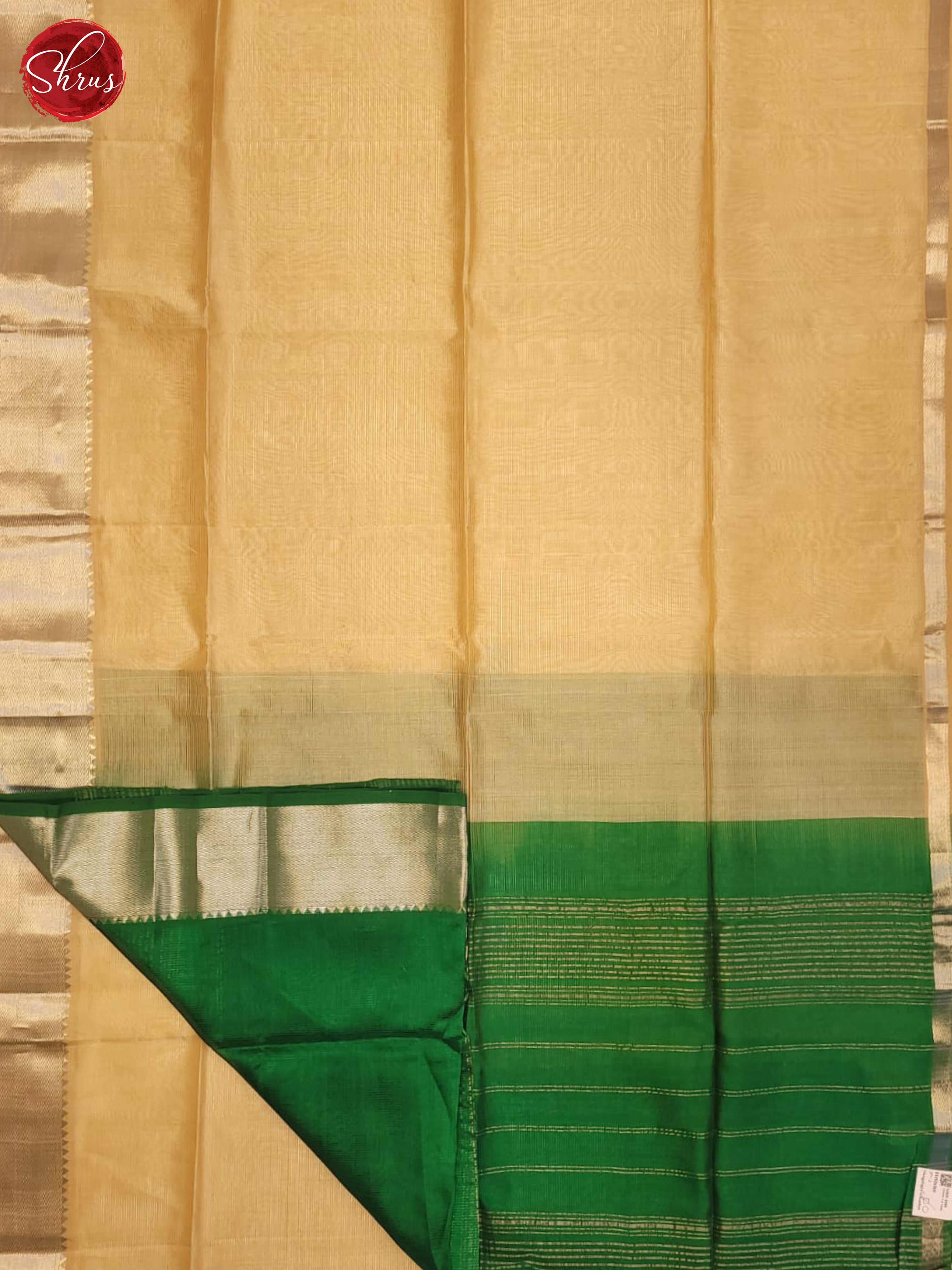 Beige & Green - Mangalagiri silkcotton Saree - Shop on ShrusEternity.com