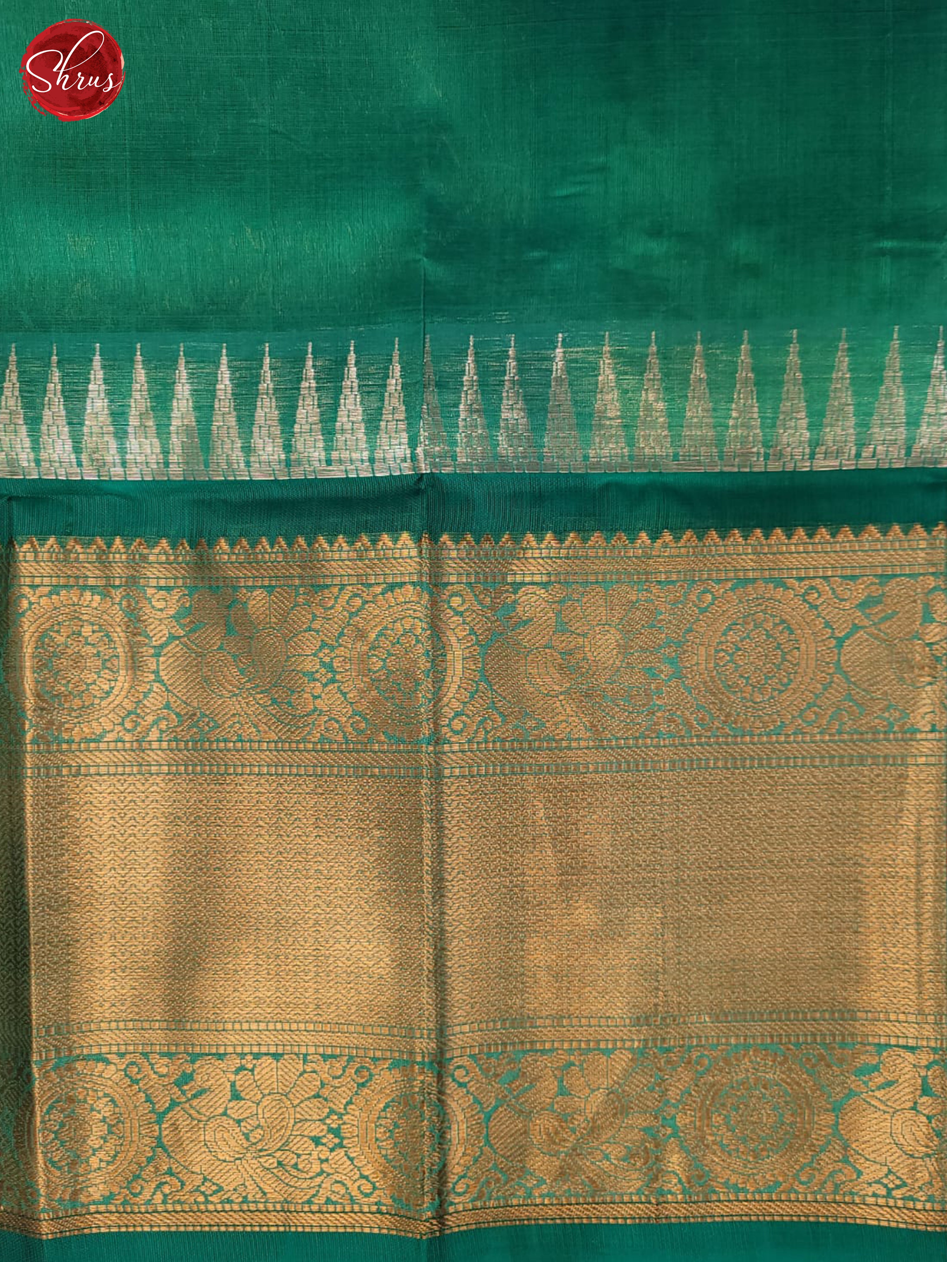 Red & Green- Silk Cotton Saree - Shop on ShrusEternity.com