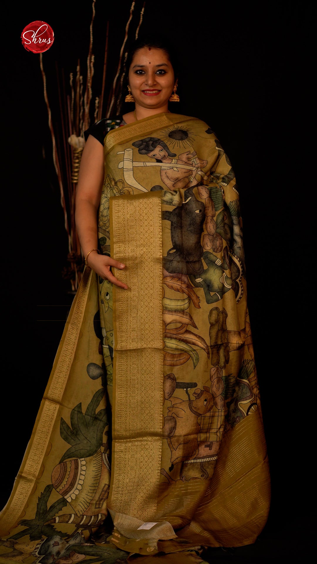 Green(Single Tone)- Semi Crepe Saree - Shop on ShrusEternity.com