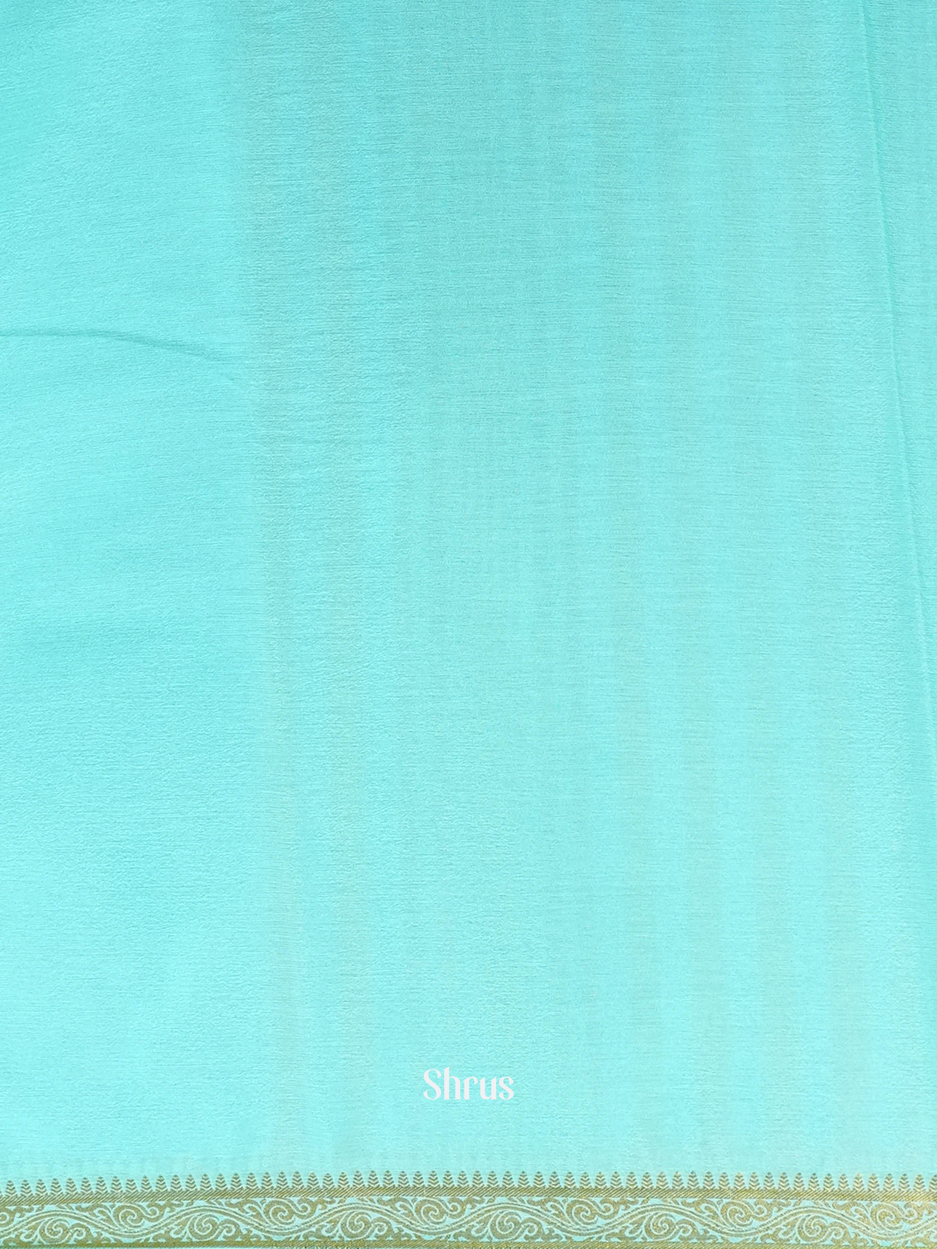 Teal Green(Single Tone) - Semi Mysoresilk Saree