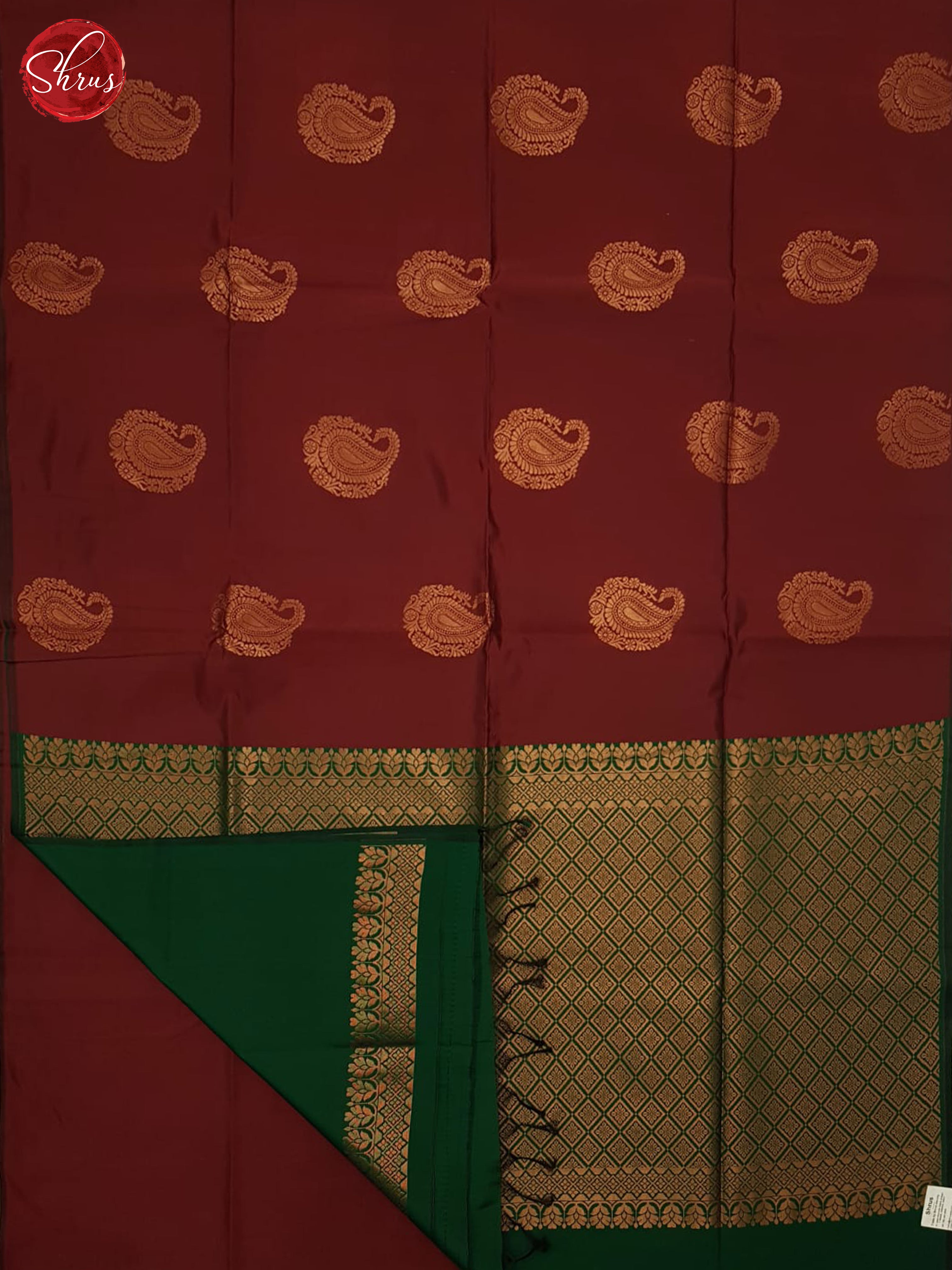 Brown & Green - Semi Softsilk Saree - Shop on ShrusEternity.com