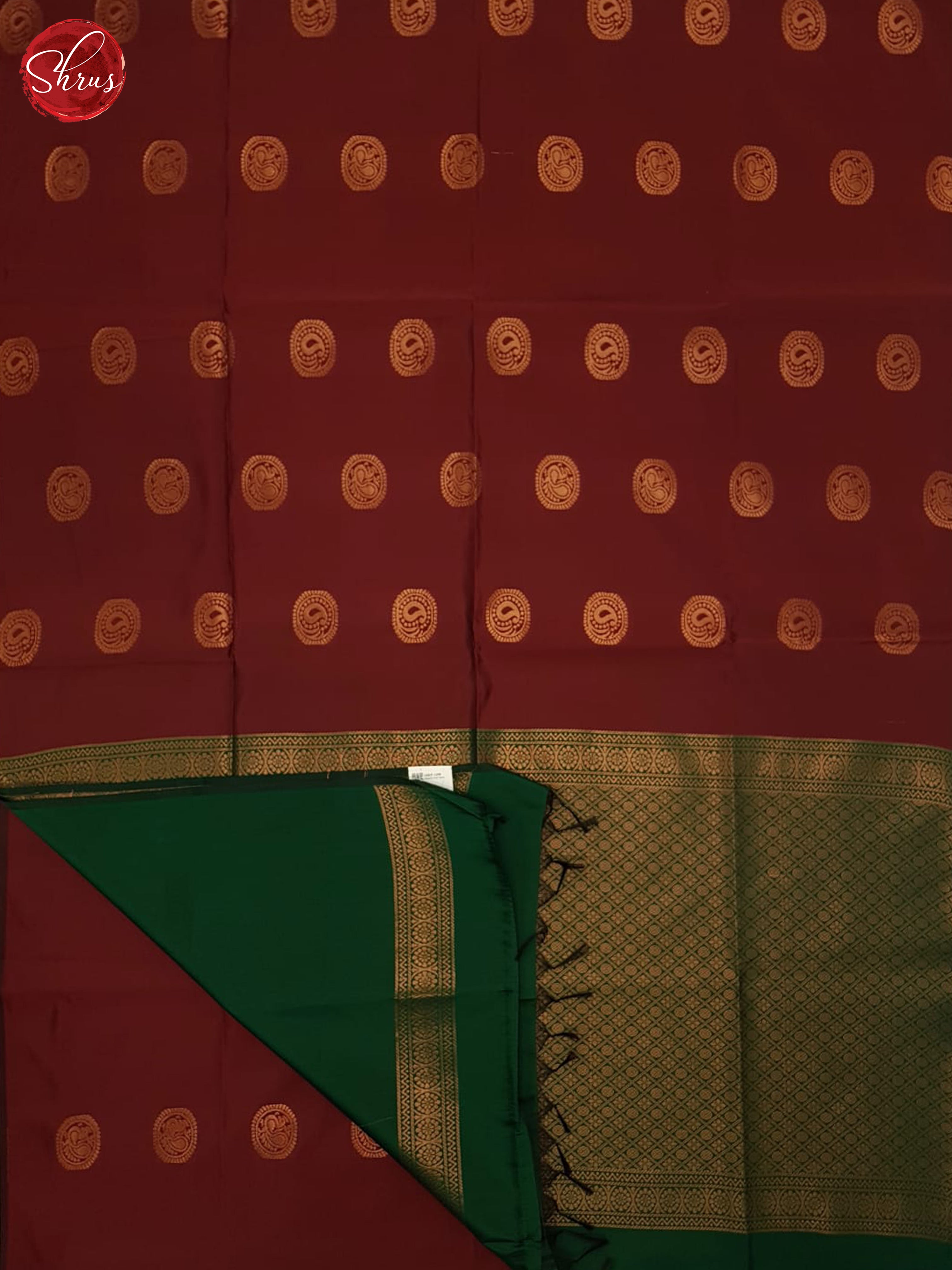 Brown & Green- Semi Softsilk Saree - Shop on ShrusEternity.com