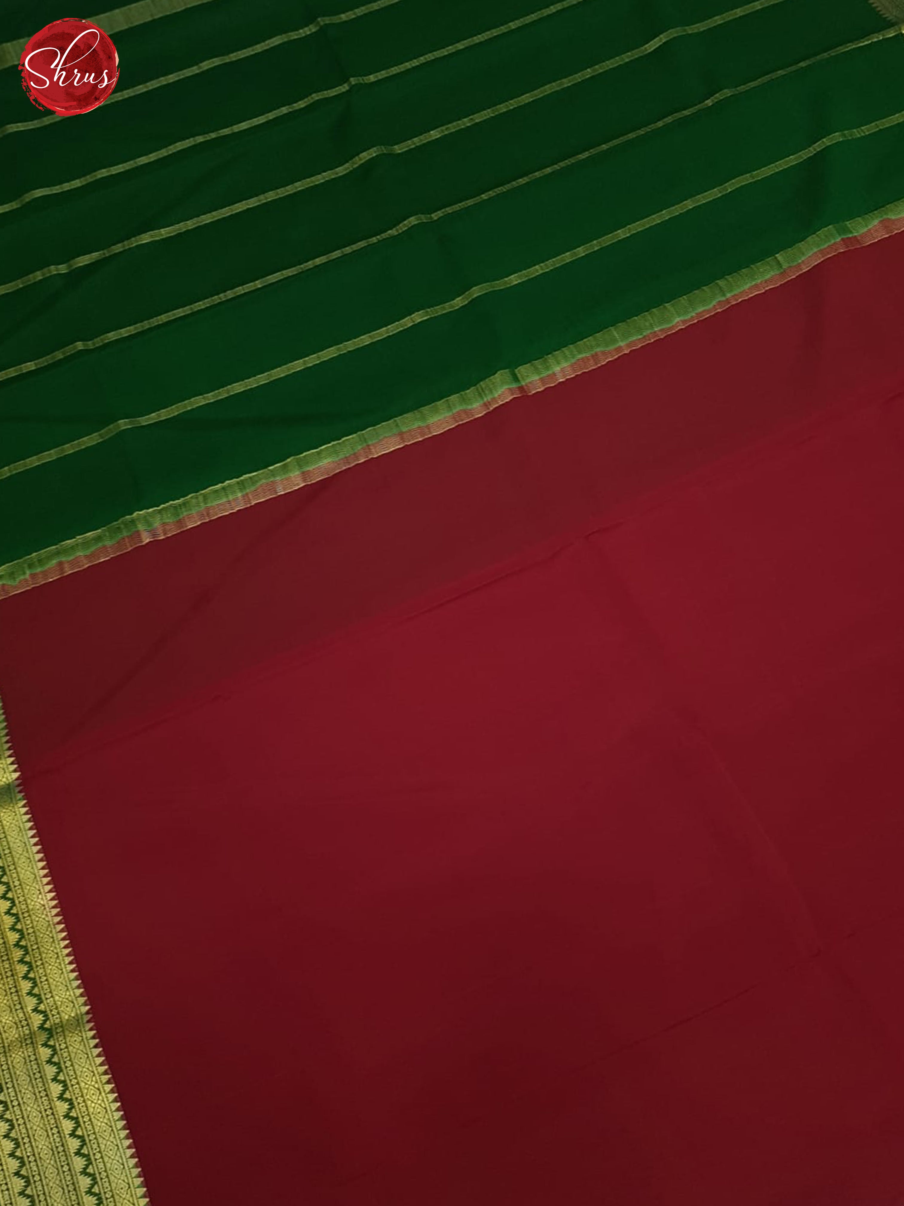 Red & Green - Mysore Silk Saree - Shop on ShrusEternity.com