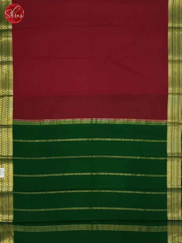Red & Green - Mysore Silk Saree - Shop on ShrusEternity.com
