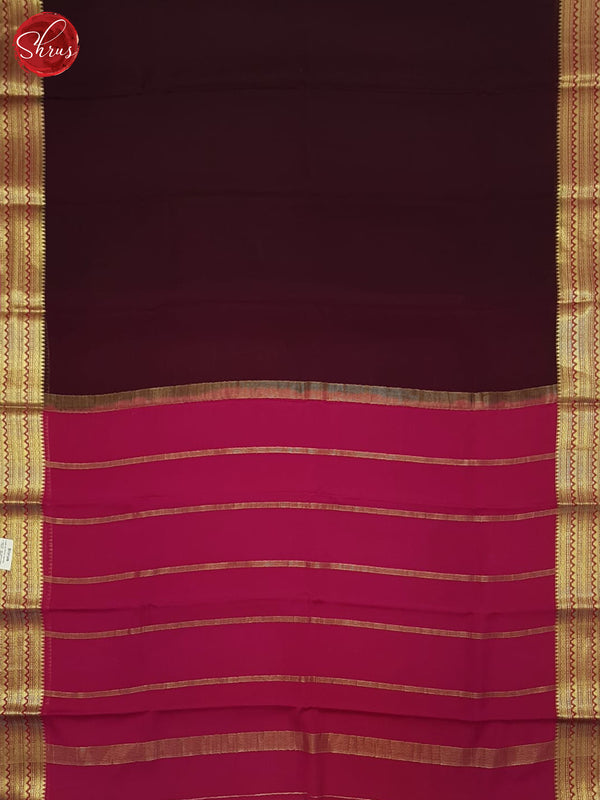 Brown & Pink - Mysore Silk Saree - Shop on ShrusEternity.com