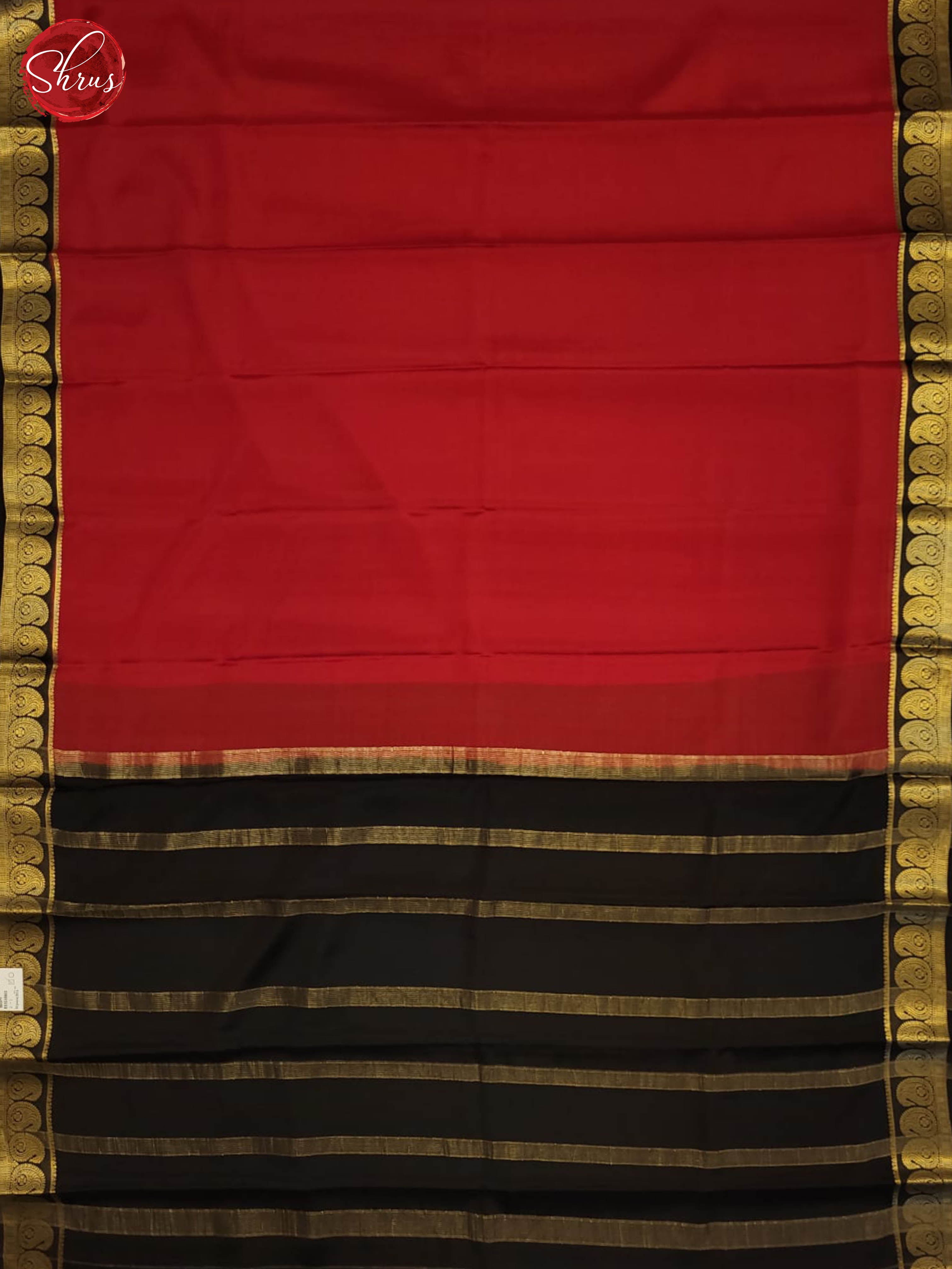 Red and black- Mysore Silk Saree - Shop on ShrusEternity.com
