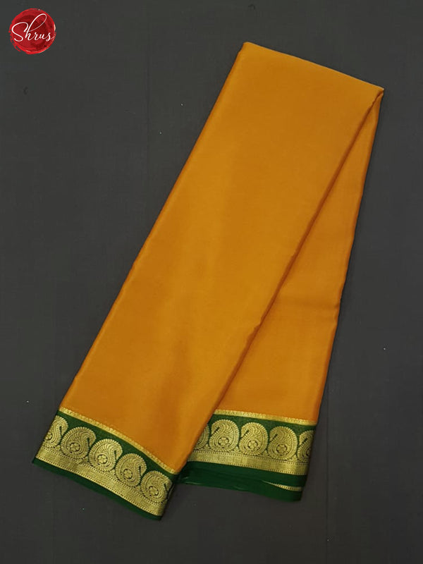 Mustard & Green- Mysore Silk Saree - Shop on ShrusEternity.com