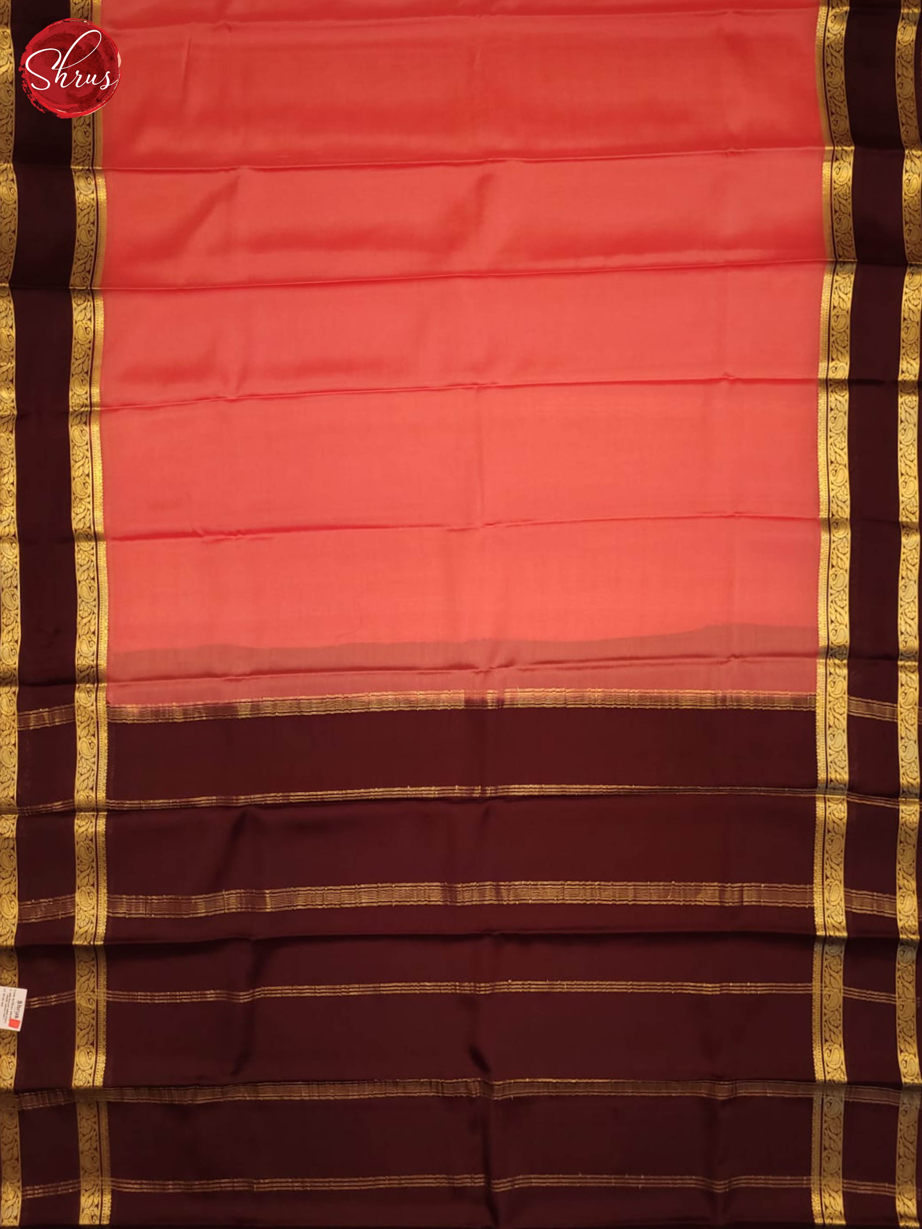 peach and Brown - Mysore Silk Saree - Shop on ShrusEternity.com