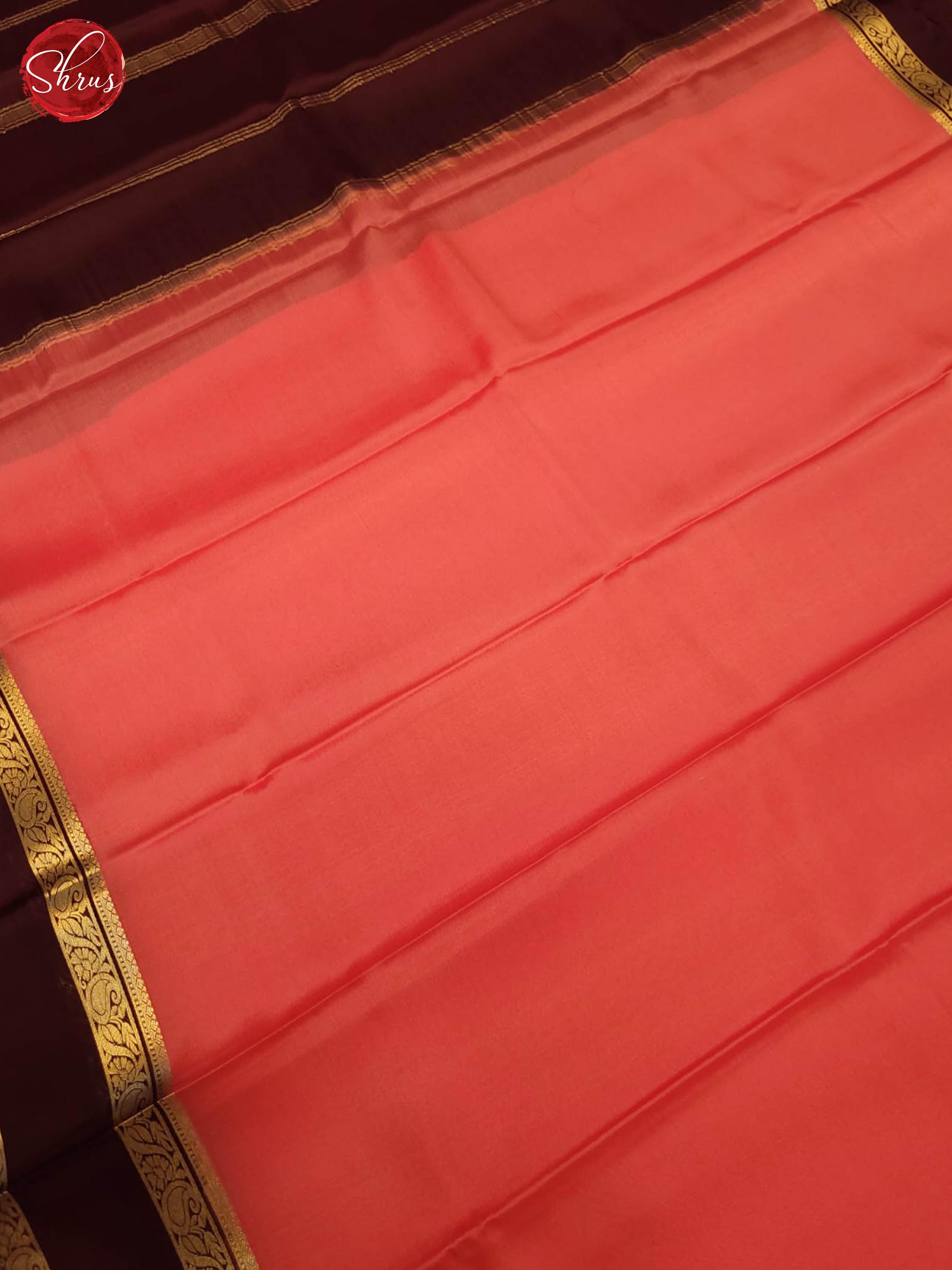 peach and Brown - Mysore Silk Saree - Shop on ShrusEternity.com