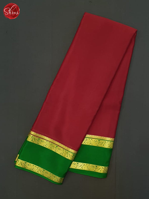 Red & Green- Mysore Silk Saree - Shop on ShrusEternity.com