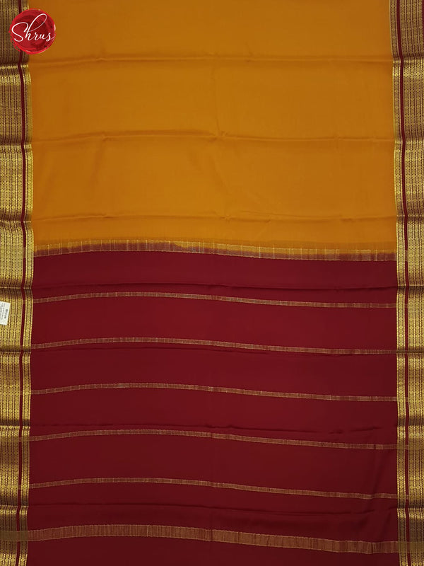 Orange & Maroon - Mysore Silk Saree - Shop on ShrusEternity.com