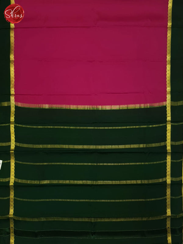 Pink & Green - Mysore Silk Saree - Shop on ShrusEternity.com