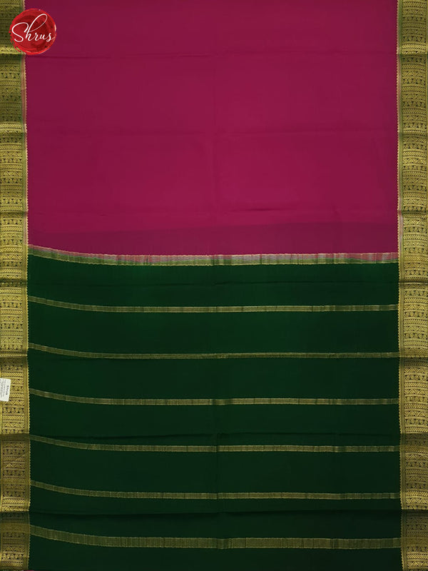 Pink & Green- Mysore Silk Saree - Shop on ShrusEternity.com