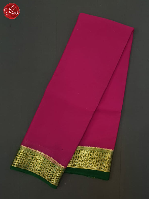 Pink & Green- Mysore Silk Saree - Shop on ShrusEternity.com