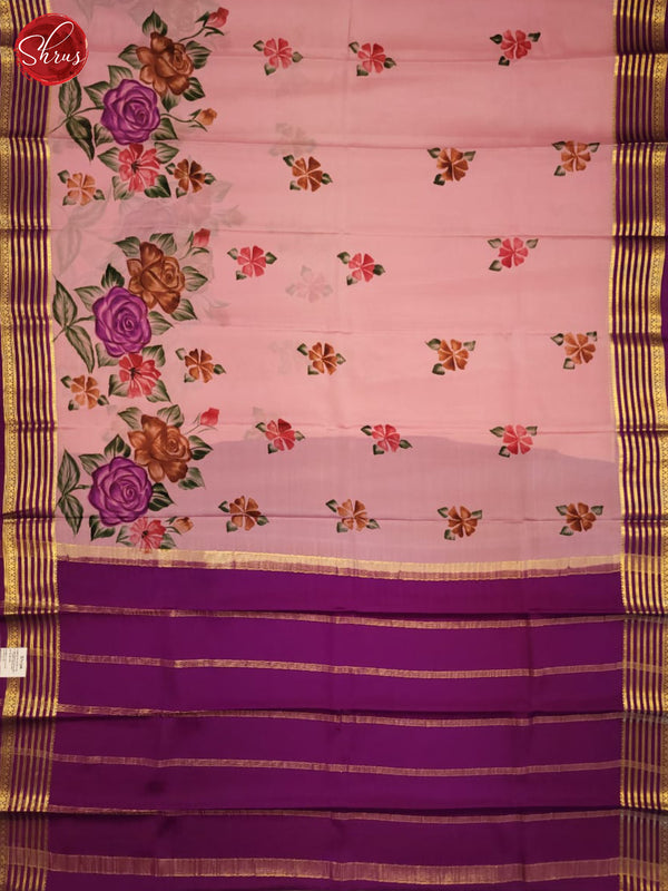 Pink & Purple  - Mysore Silk Saree - Shop on ShrusEternity.com