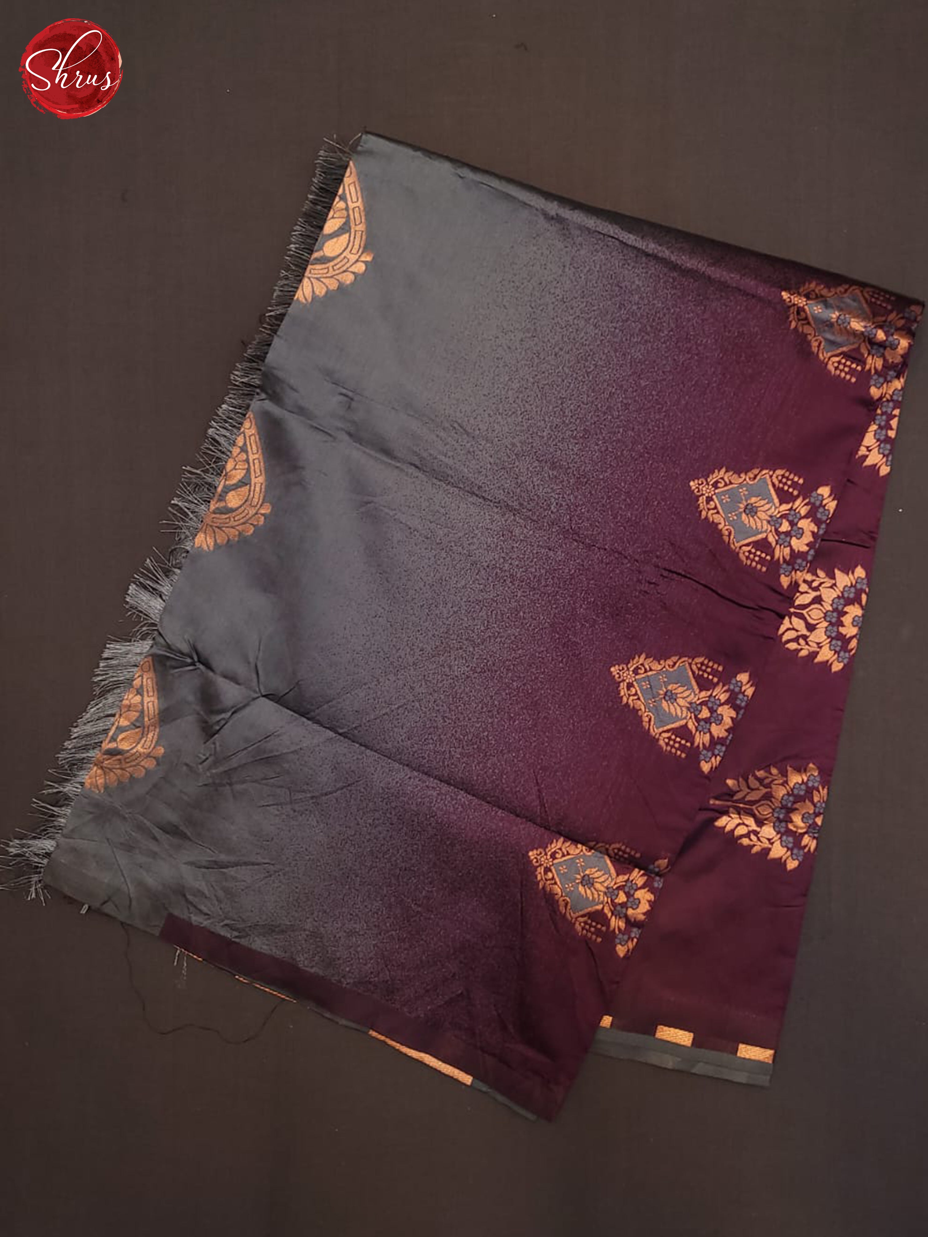 Grey & Wine - Semi Softsilk Saree - Shop on ShrusEternity.com