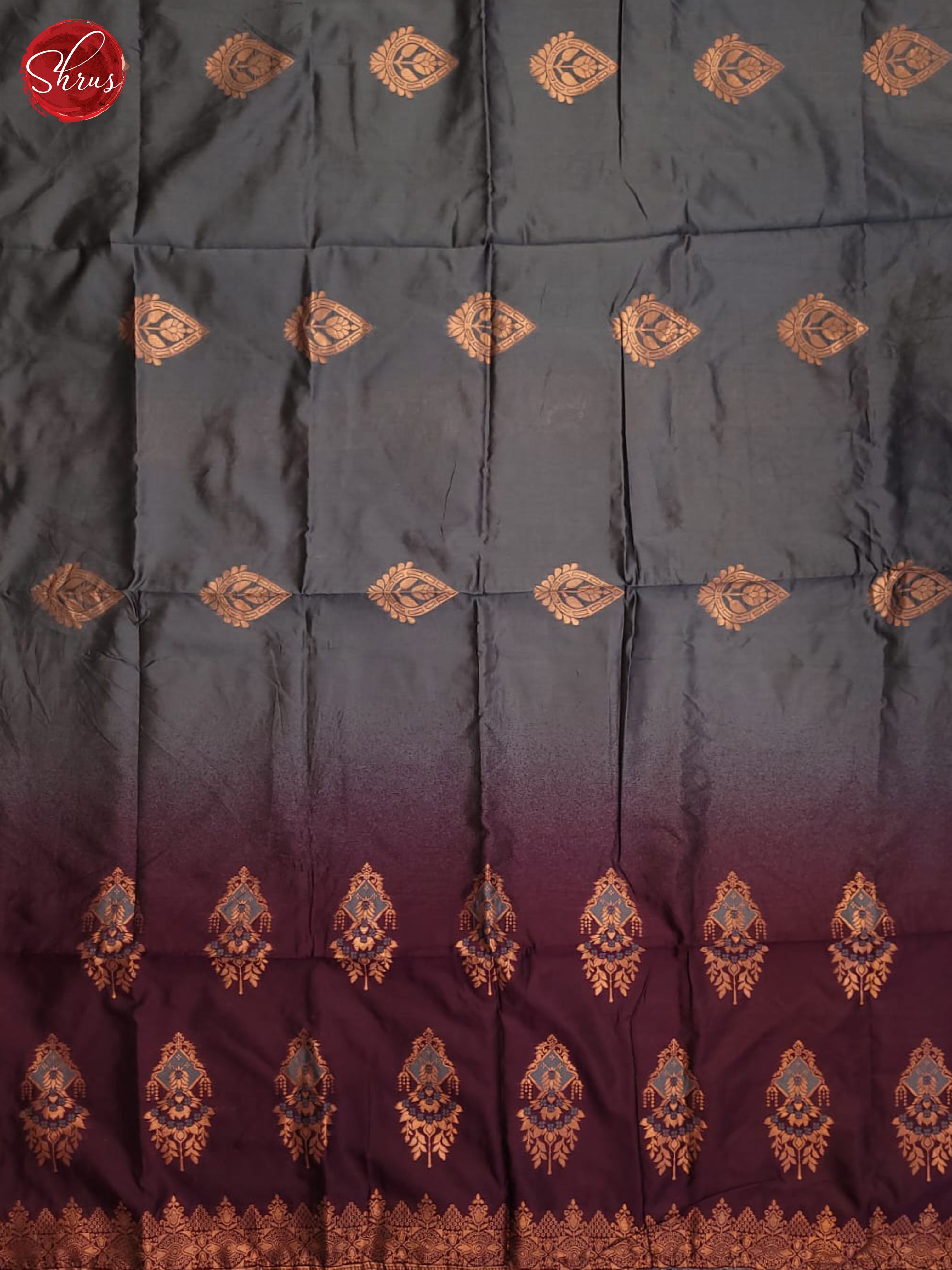 Grey & Wine - Semi Softsilk Saree - Shop on ShrusEternity.com