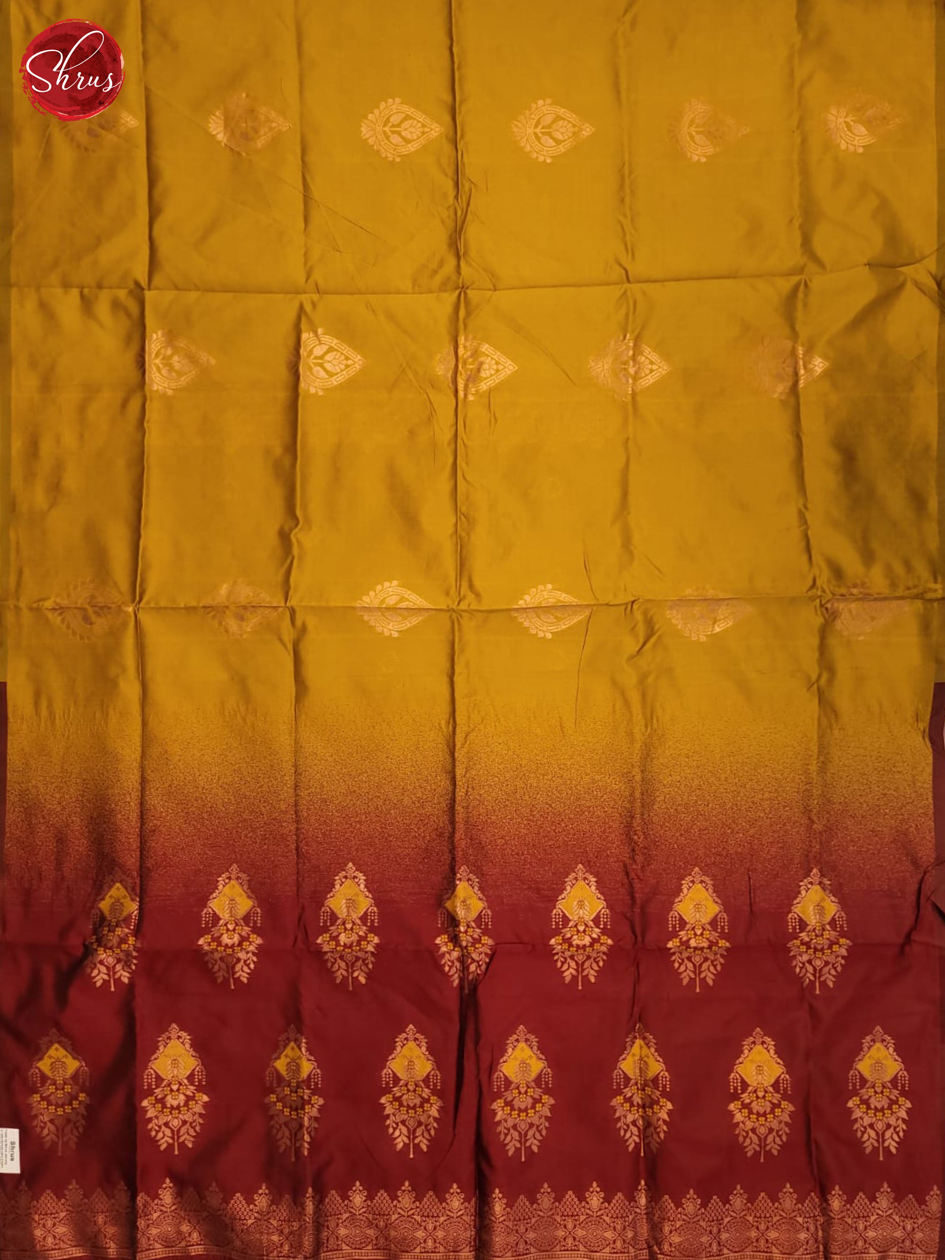 Mustard & Maroon - Semi Softsilk Saree - Shop on ShrusEternity.com