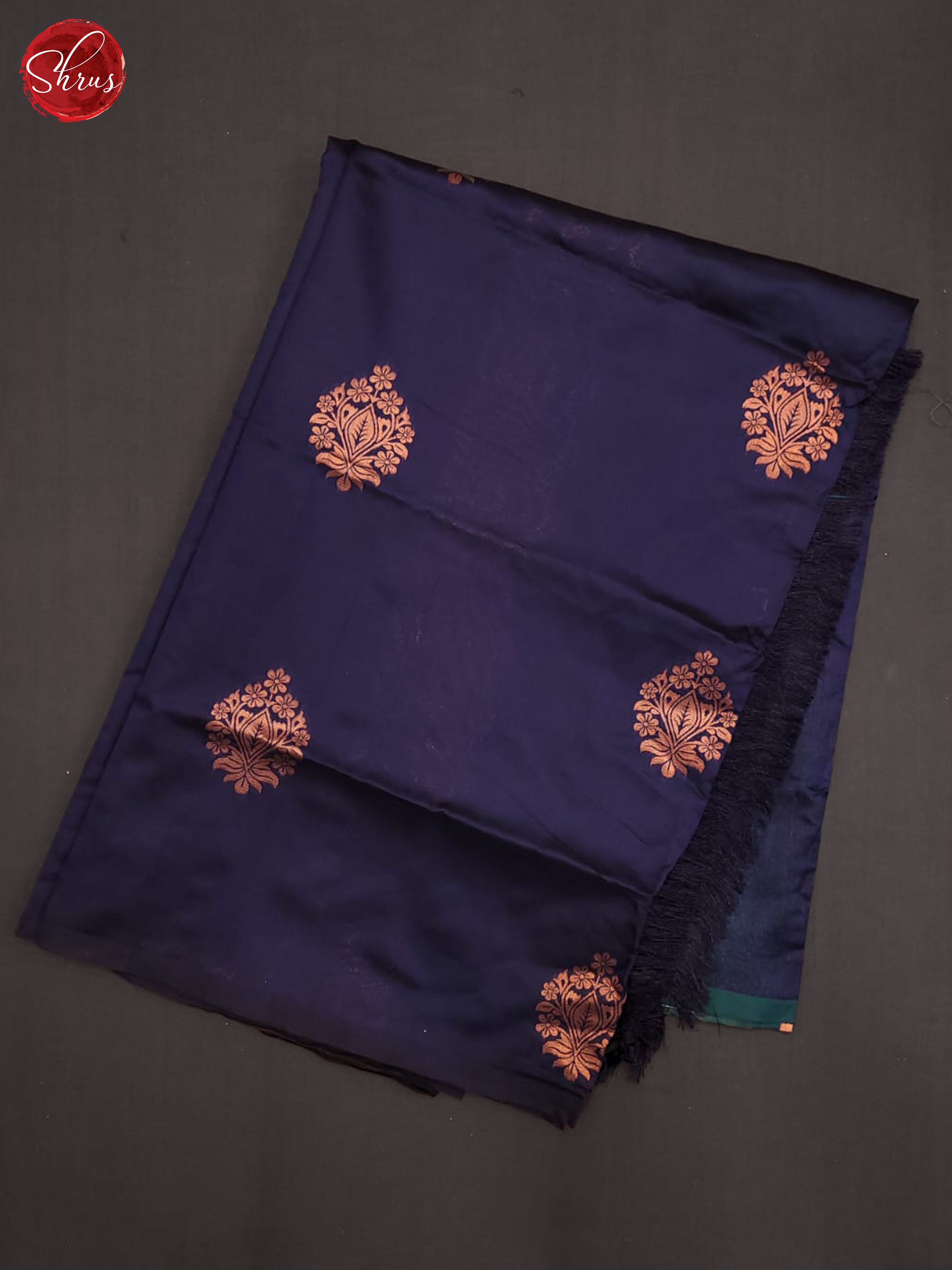 Navy Blue & Green - Semi Softsilk Saree - Shop on ShrusEternity.com