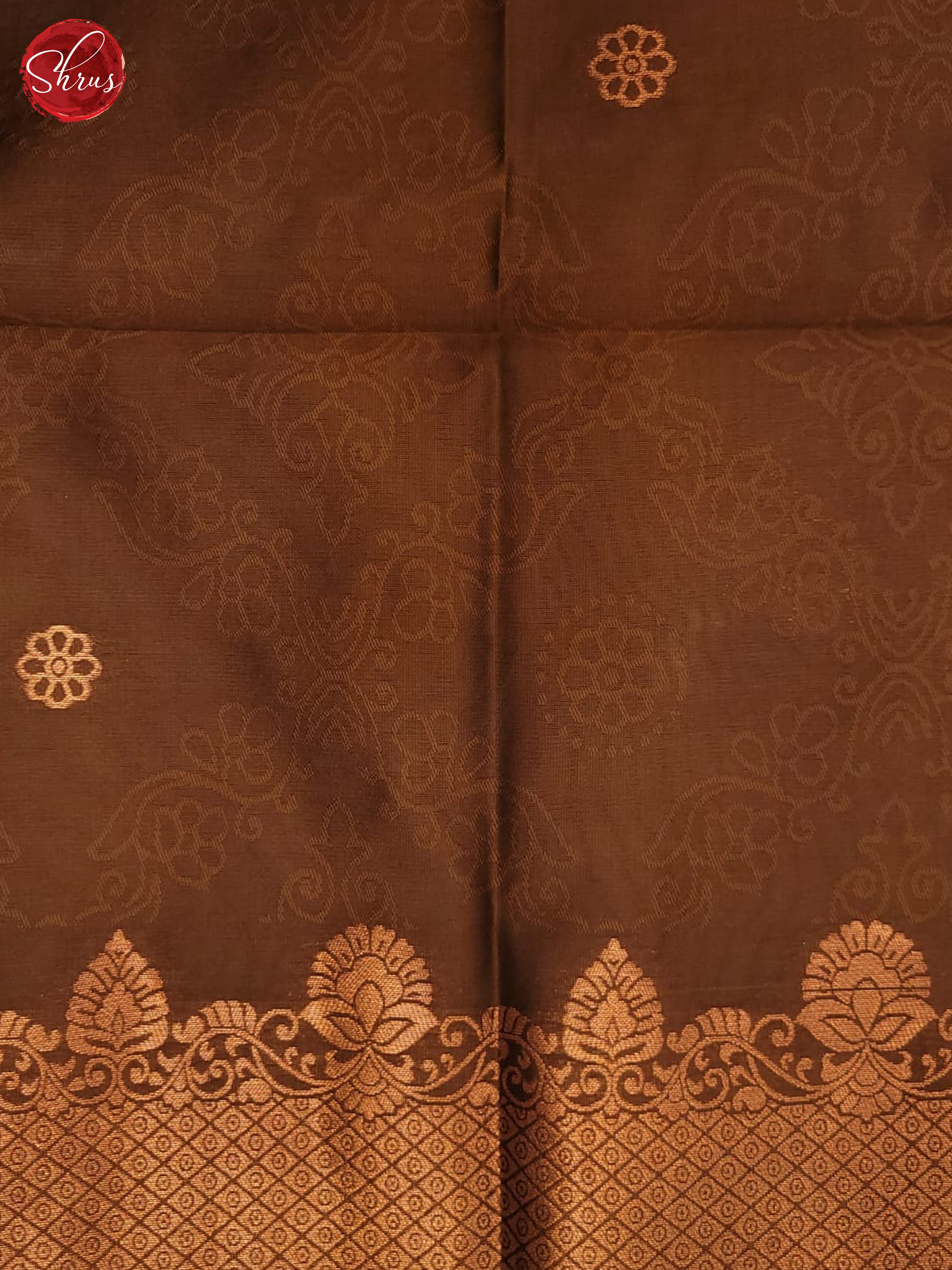 Grey & Brown - Semi Softsilk Saree - Shop on ShrusEternity.com