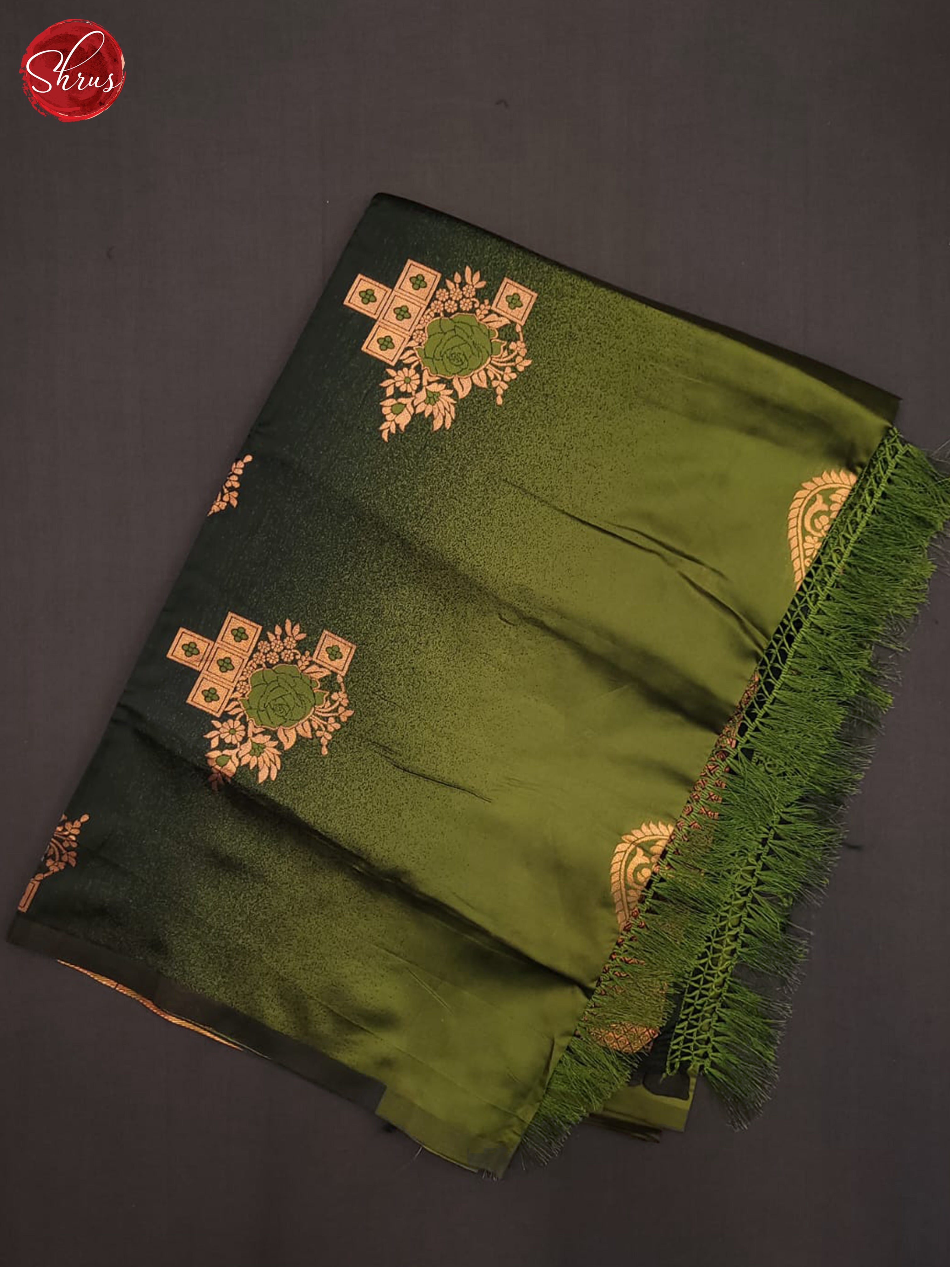 GReen & Dark Green- Semi Softsilk Saree - Shop on ShrusEternity.com