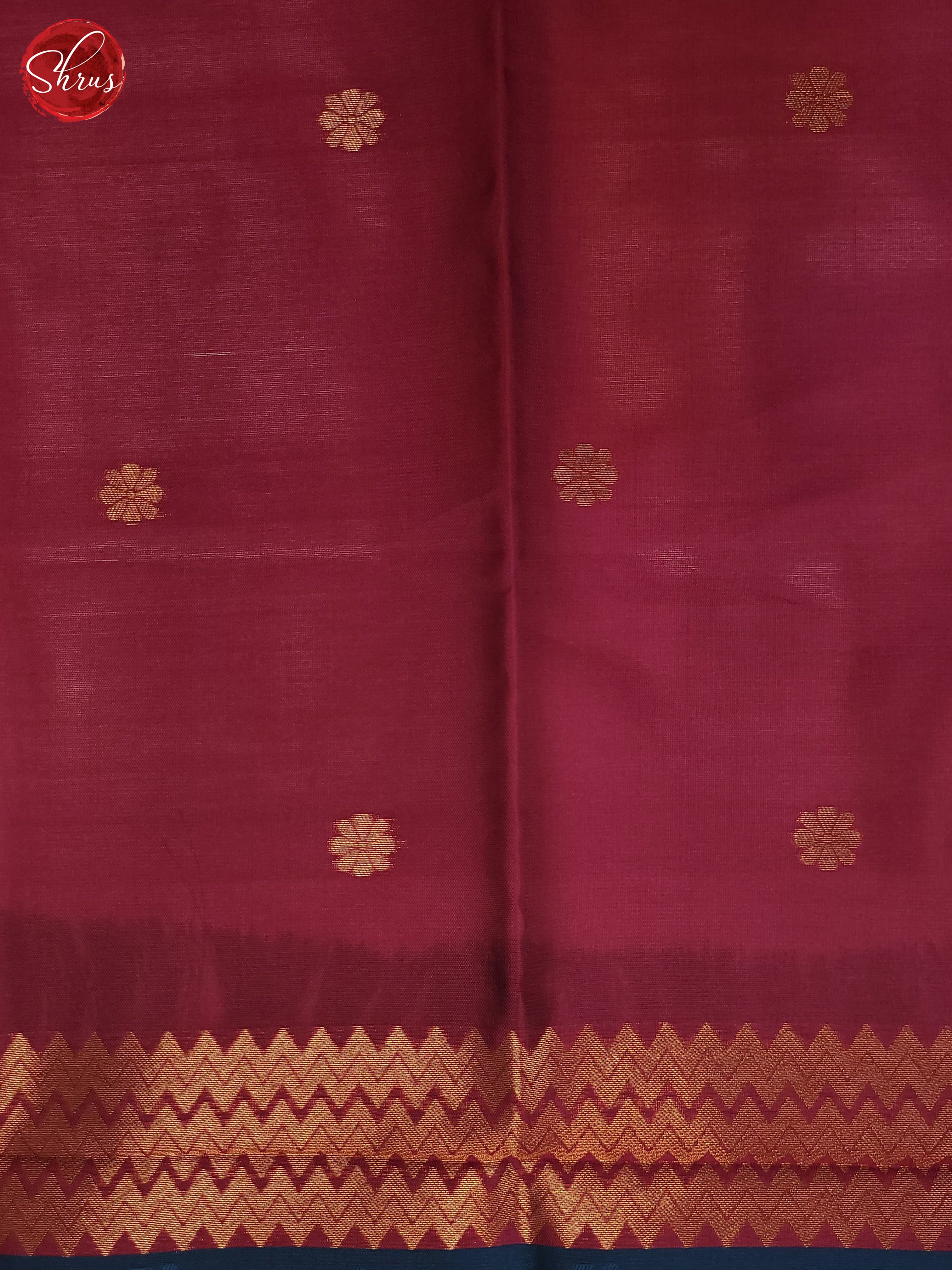 German Blue & Maroon - Semi Softsilk Saree - Shop on ShrusEternity.com