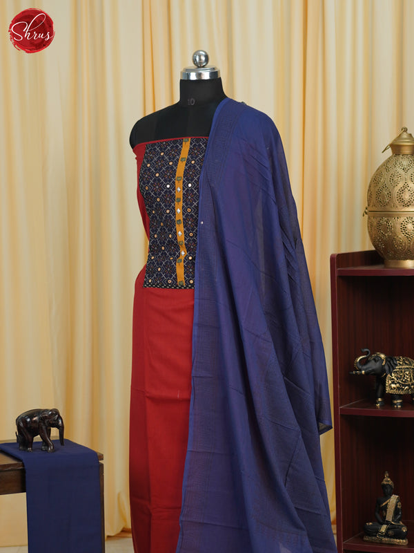 Red & Blue  - Cotton salwar - Shop on ShrusEternity.com