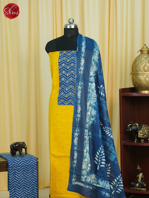 Yellow & Blue - Cotton salwar - Shop on ShrusEternity.com