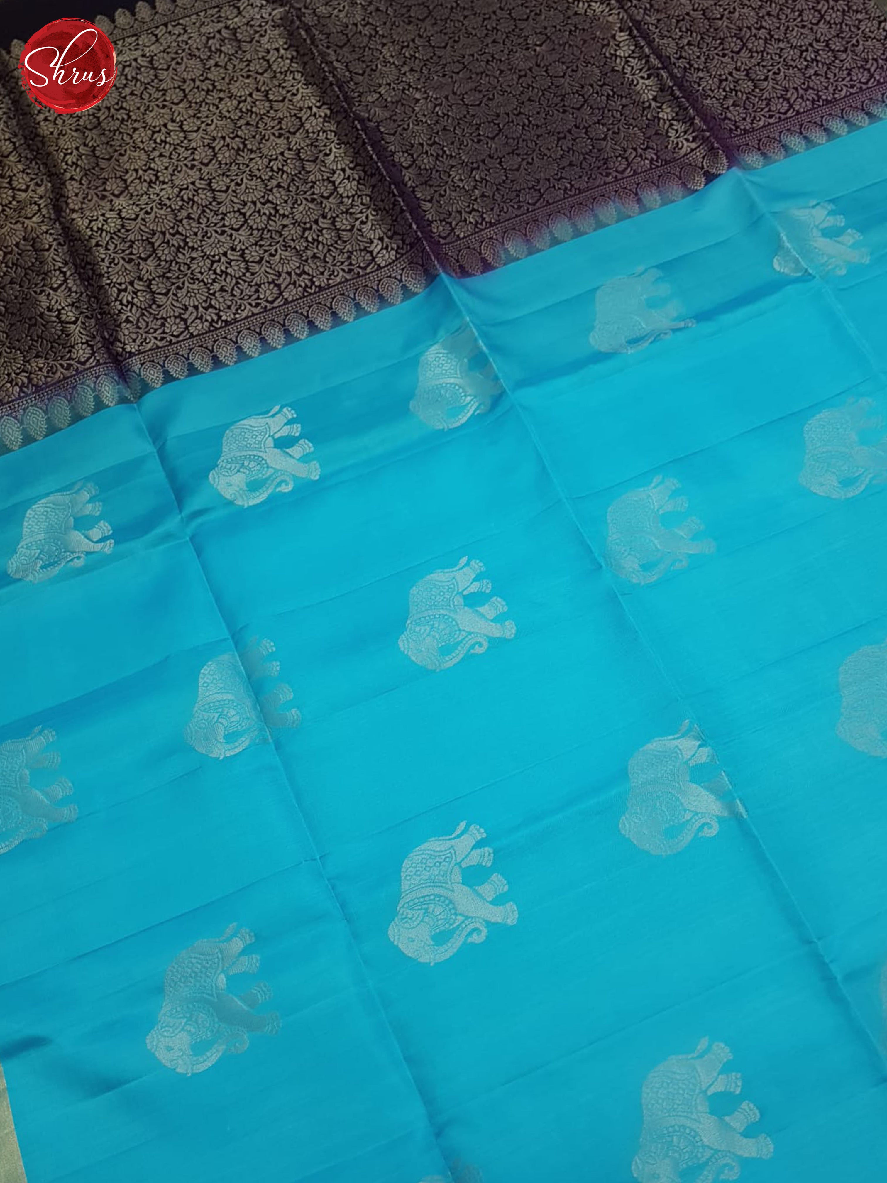 Blue & EggPlant - Soft silk Saree - Shop on ShrusEternity.com