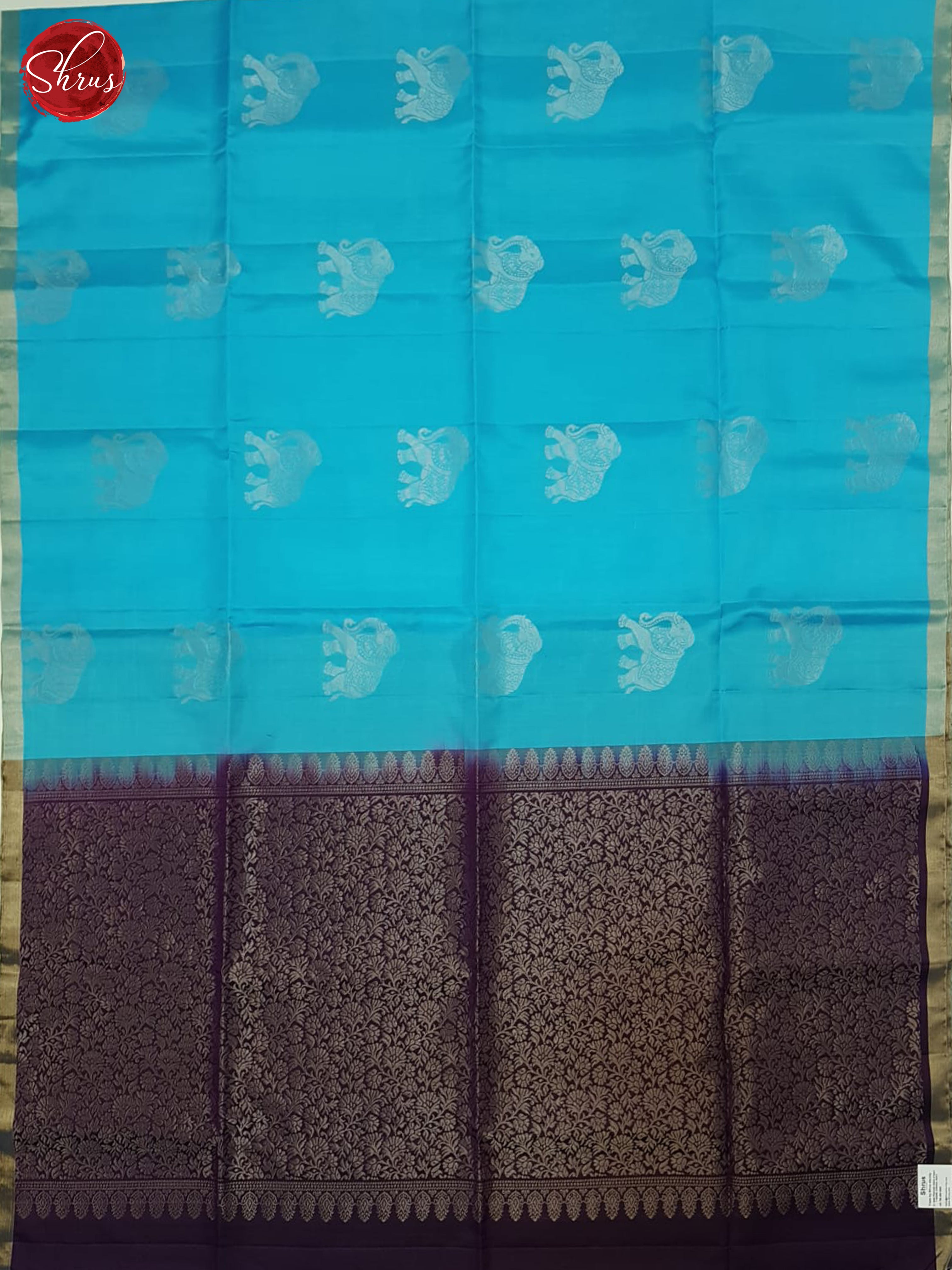 Blue & EggPlant - Soft silk Saree - Shop on ShrusEternity.com