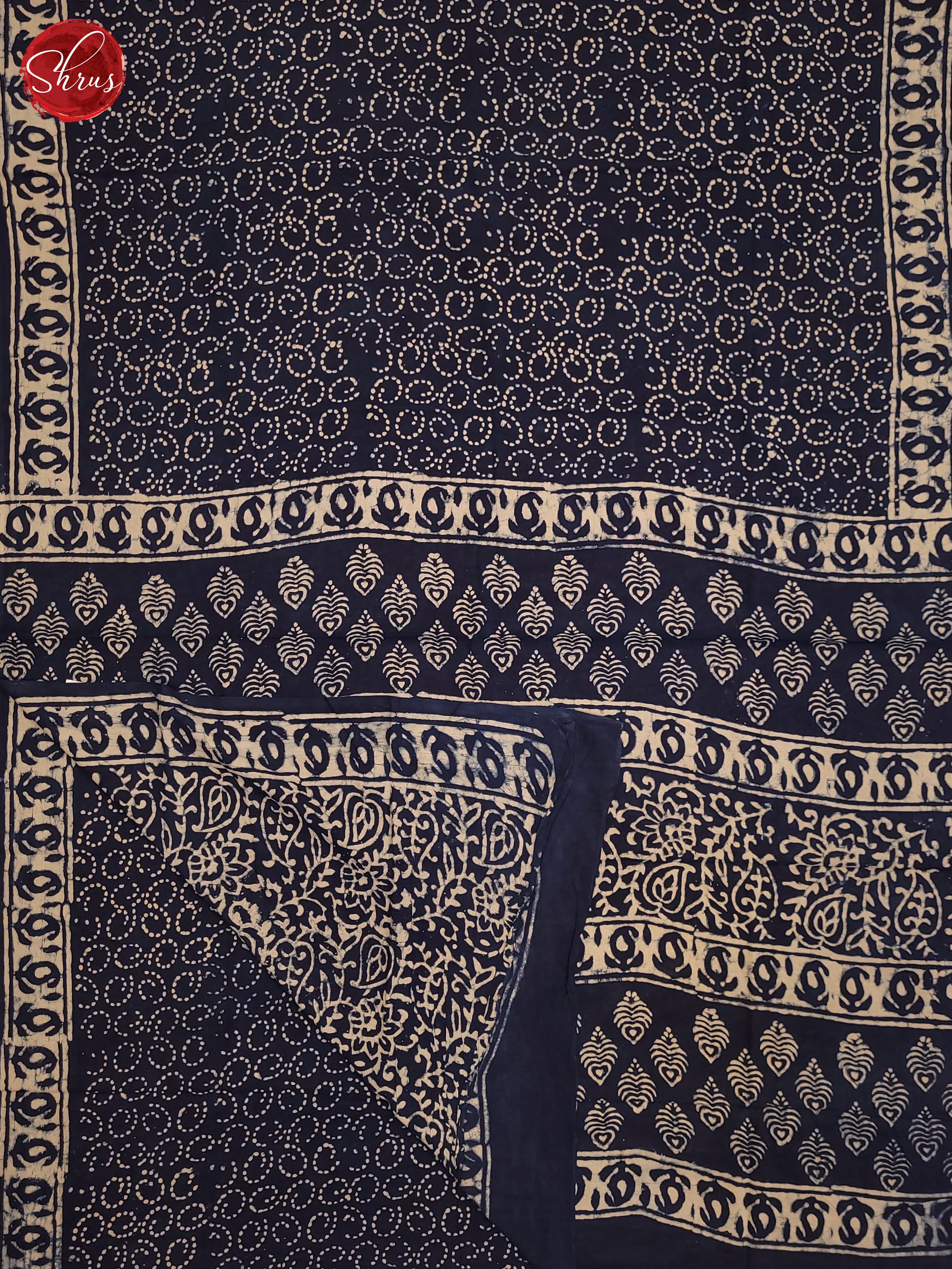 Blue(Single Tone) - Jaipur cotton Saree - Shop on ShrusEternity.com