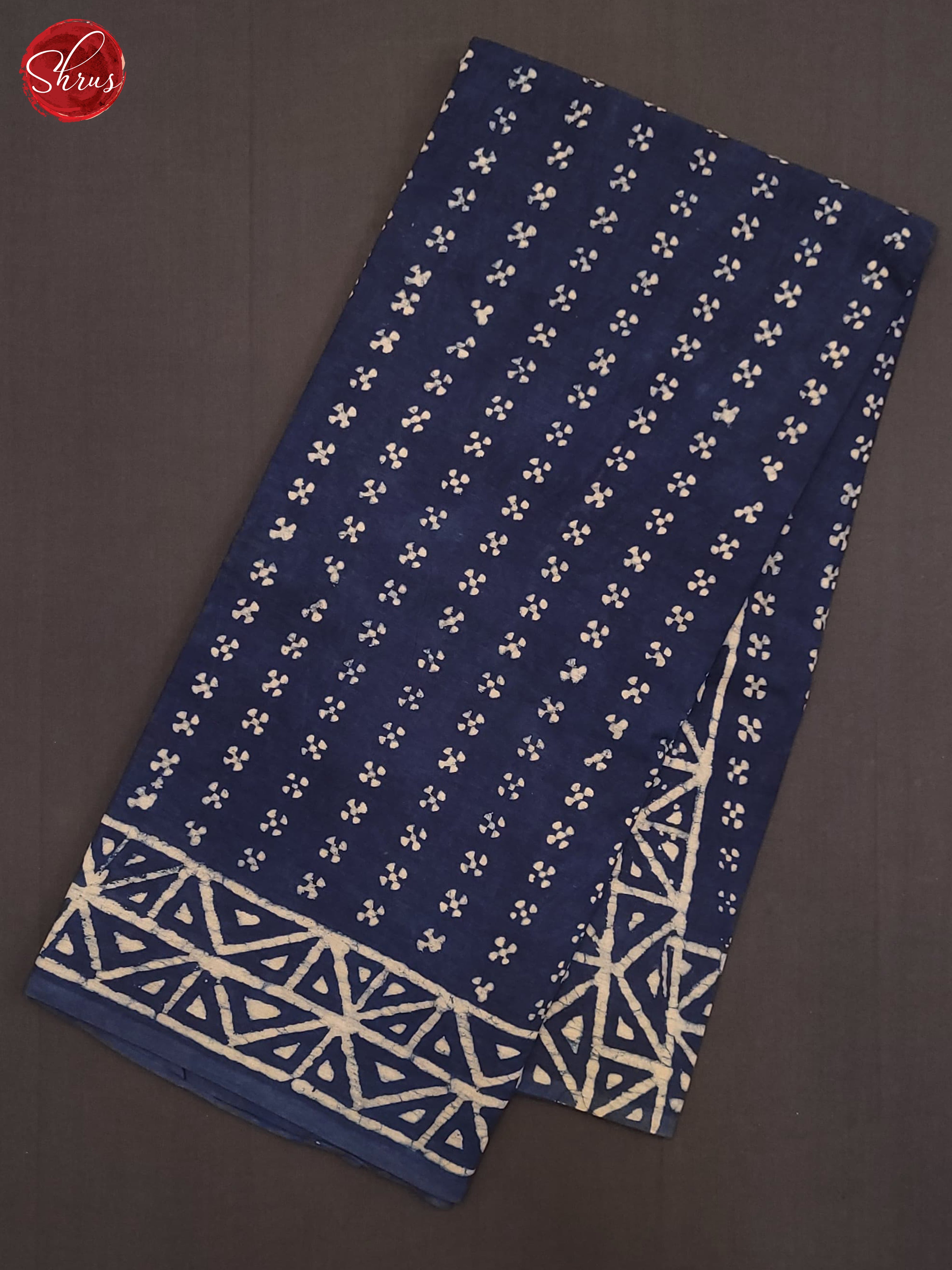 Dark Blue(Single Tone) - Jaipur cotton Saree - Shop on ShrusEternity.com